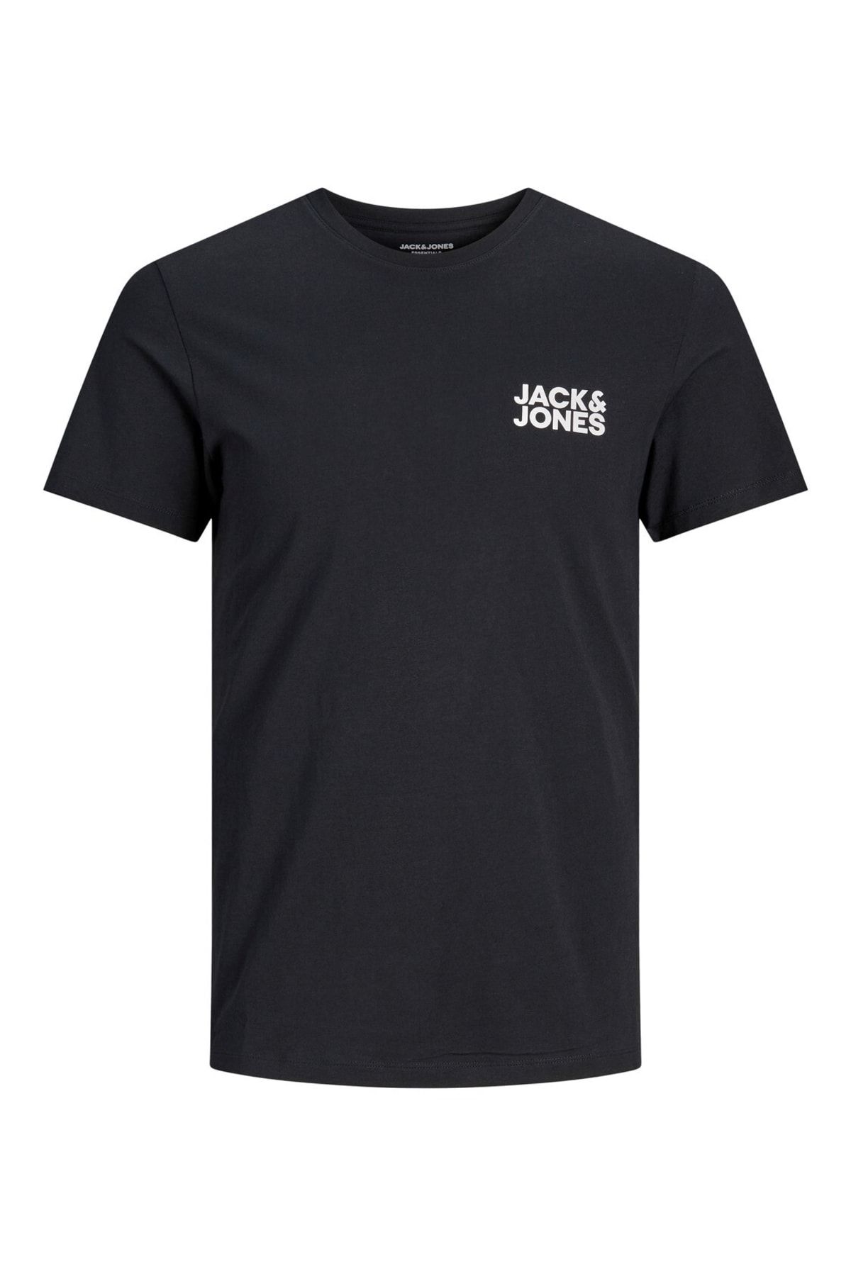 Jack & Jones Erkek Siyah Sol Göğüs Küçük Yazılı Tshirt