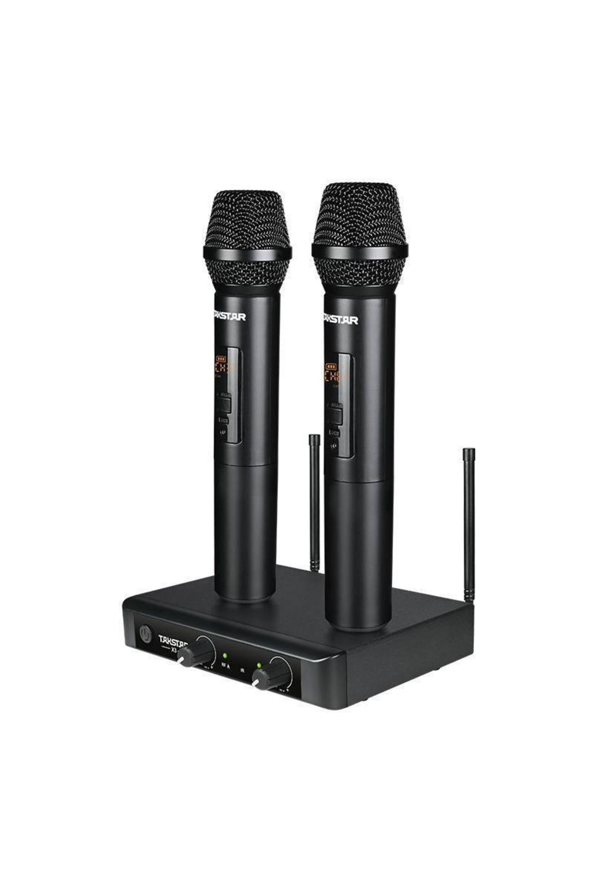 TakStar X3hh Çift El Telsiz Wireless Kablosuz Mikrofon