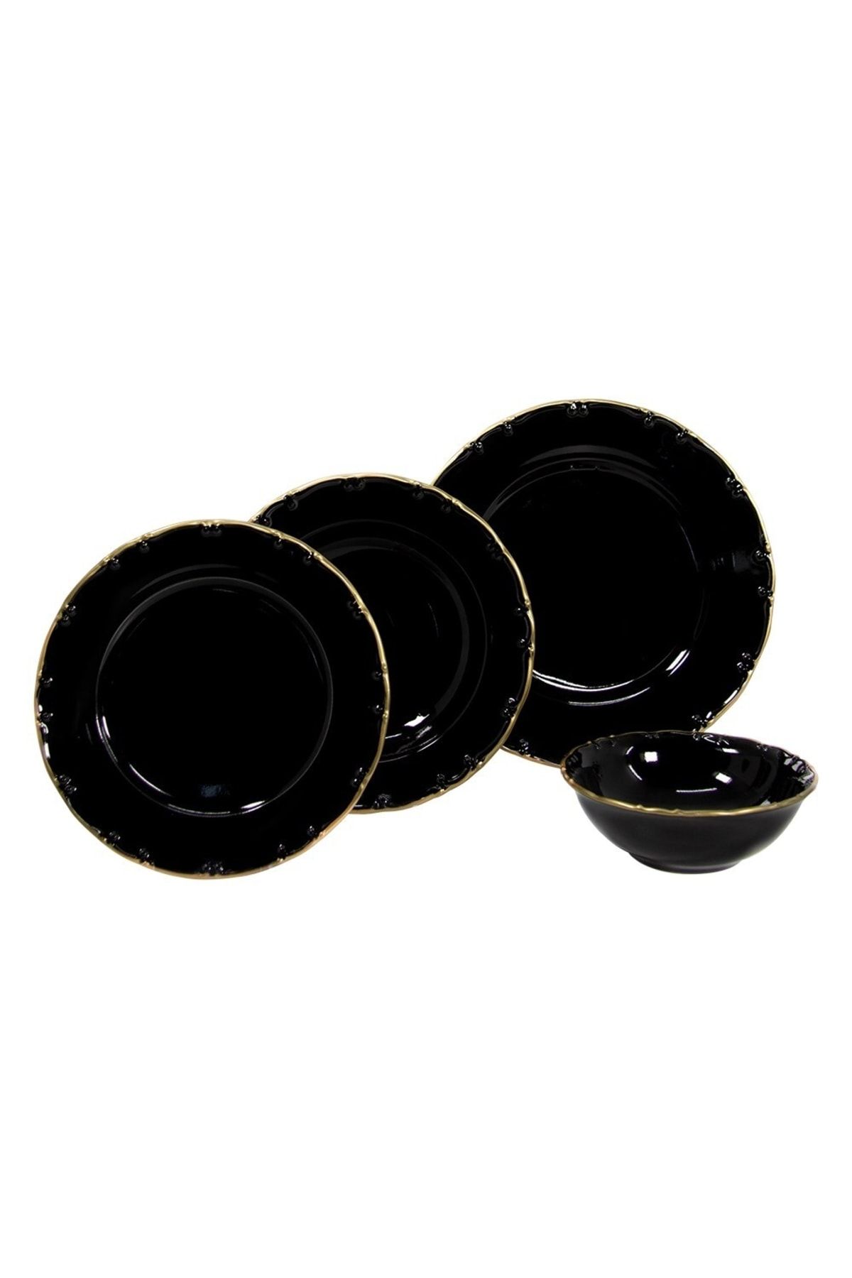 Mondecor Porselen 24 Parça Yemek Takımı - Hemera Black