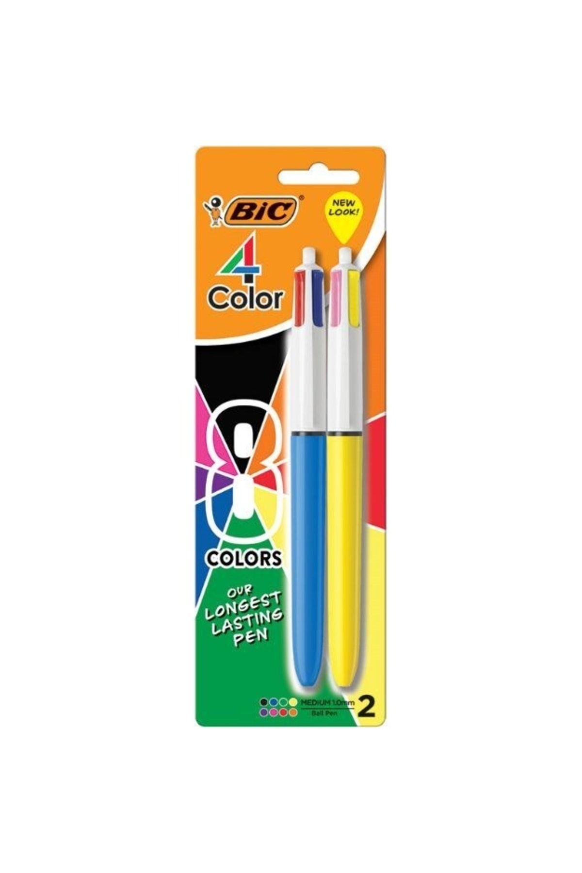 Bic 4 Colours 2'li Tükenmez Kalem Seti - 8 Farklı Renk