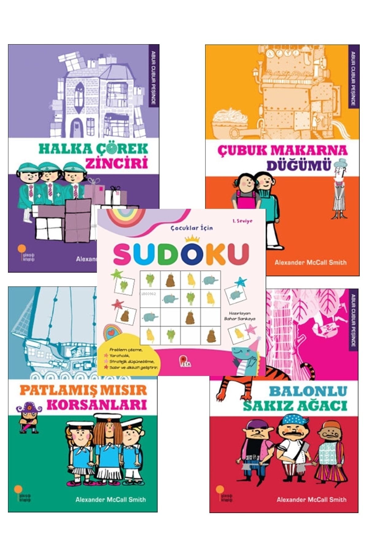 peta kitap Ilk Kitaplar (2. 3. 4. Sınıf) Abur Cubur Peşinde Dizisi 4 Kitap + Çocuklar Için Sudoku 1