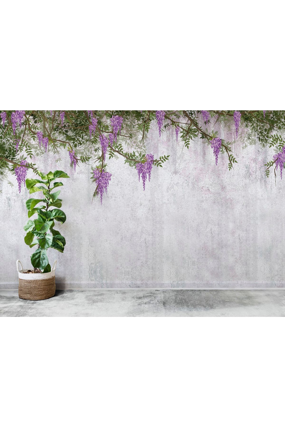 LOTUS AURA Sümbül Çiçeği Duvar Kağıdı, Mor Salkımlı Çiçekler Duvar Resmi