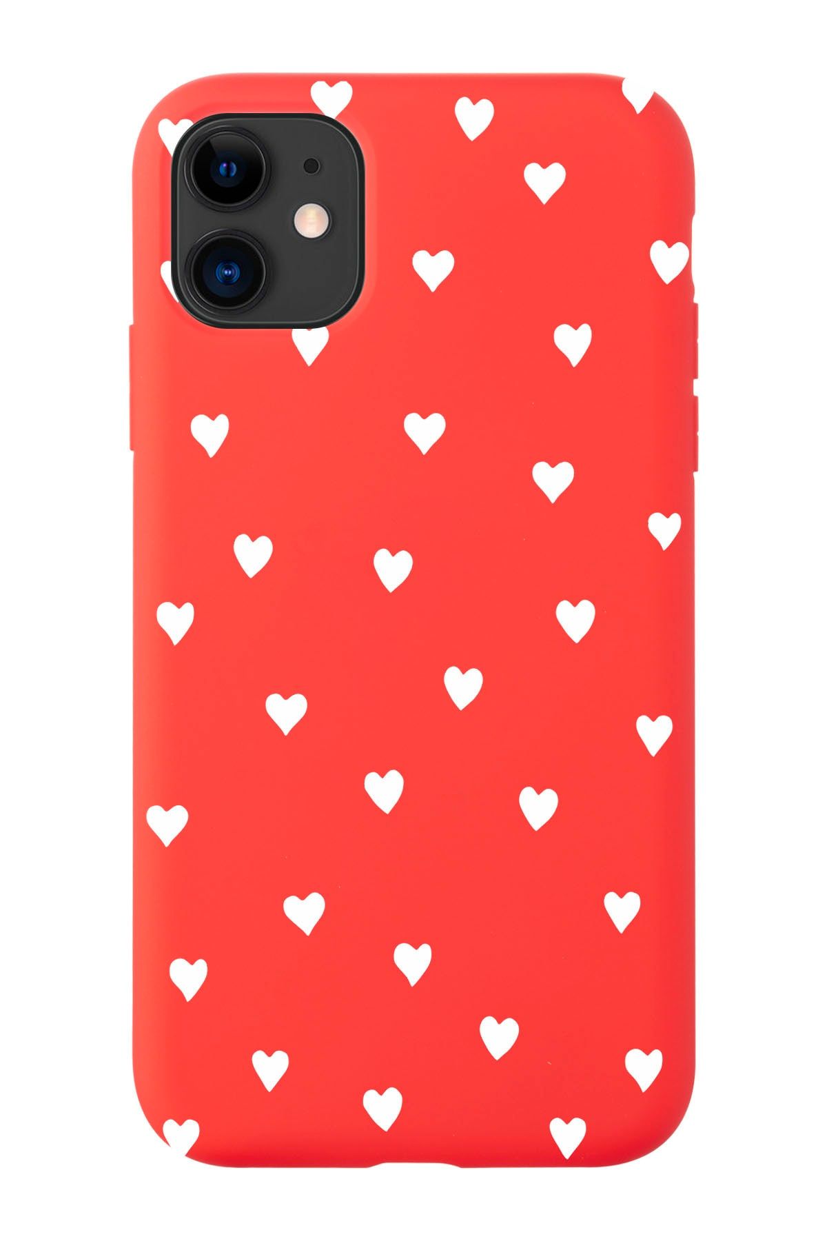 shoptocase Iphone11 Kırmızı Lansman Kalpli Telefon Kılıfı