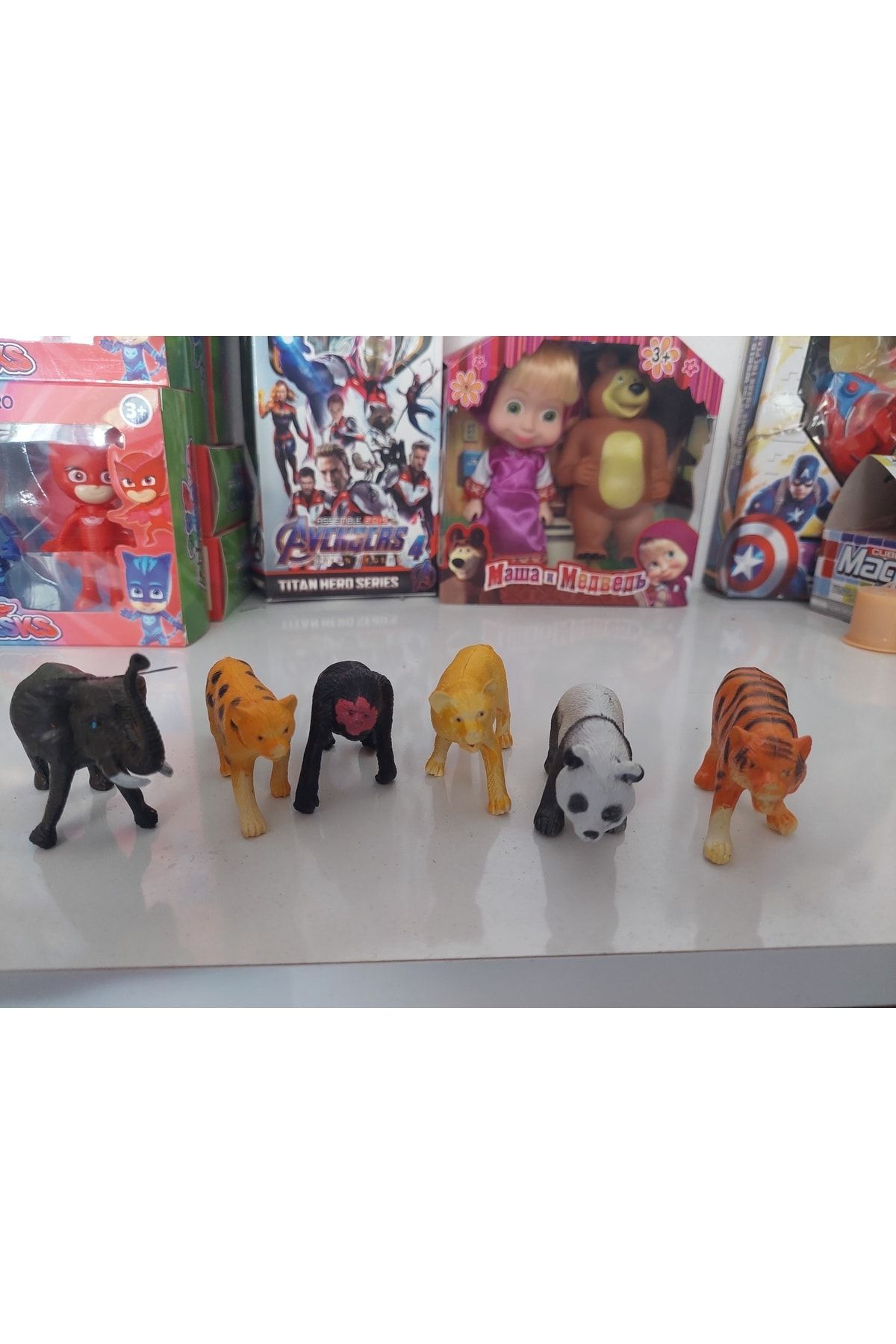 Hesaplı Dükkan 6 Parça Vahşi Orman Hayvanları Set Fil Aslan Panda Ayı