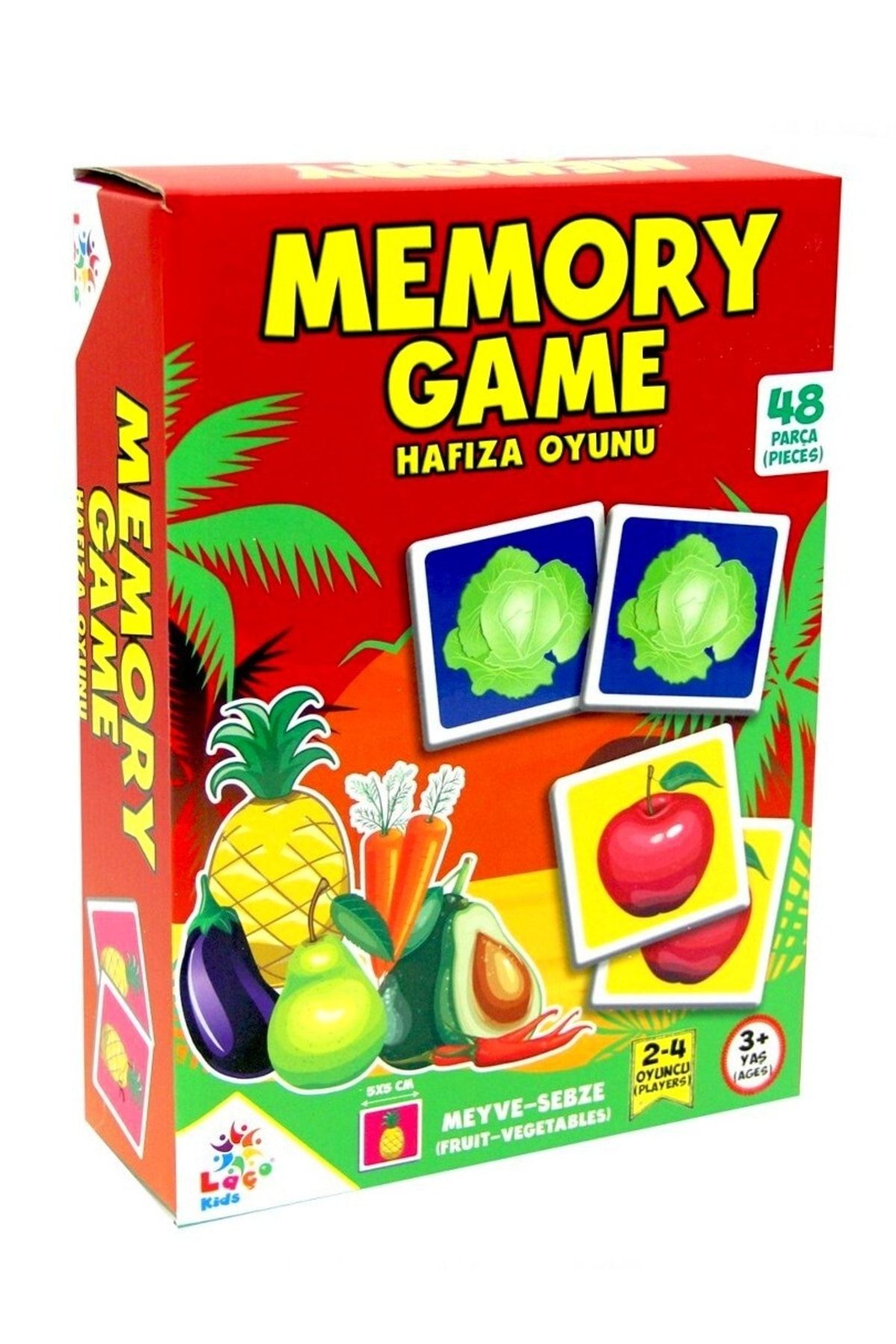 AVDA Meyveler - Sebzeler Hafıza Ve Dikkat Geliştirici Zeka Kartları Eşleştirme Oyunu