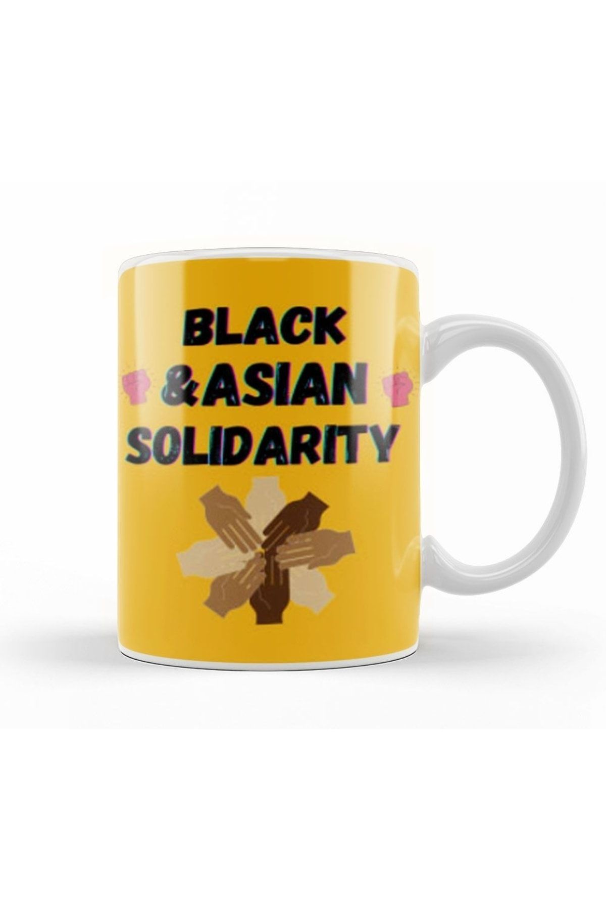 Humuts Black Asian Solidarity Stop Aapı Hate Kupa Bardak Porselen