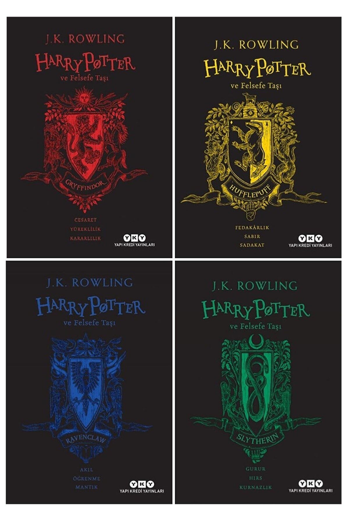 Yapı Kredi Yayınları Harry Potter Ve Felsefe Taşı 20. Yıl Özel Baskı 4'lü Set-gryffindor-syltherin-hufflepuff-ravenclaw