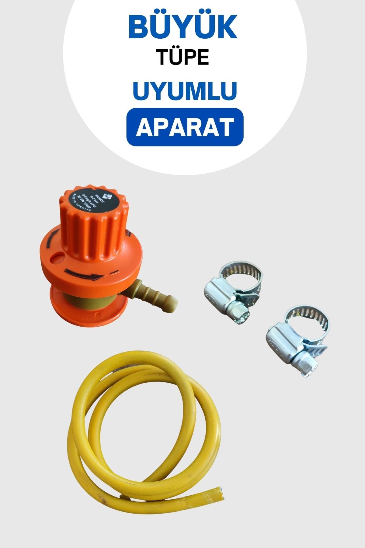 Gülsan Tüp Başlığı Sanayi Tipi Ayarlı Tüp Dedantör Hortum Kelepçe Set