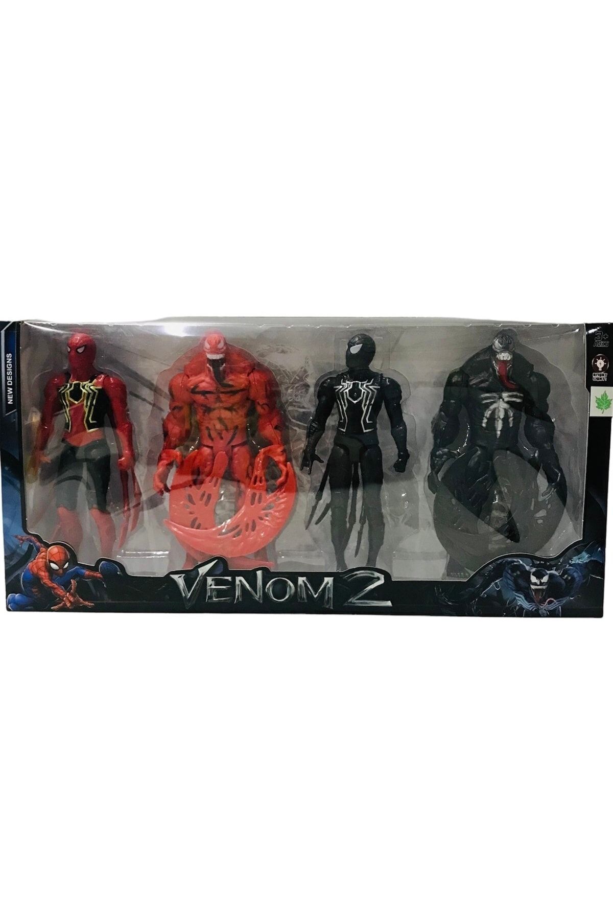 AVENGERS Venom Karakterler 4'lü Set Işıklı Büyük Boy Venom 2 Figür Oyuncak Spiderman