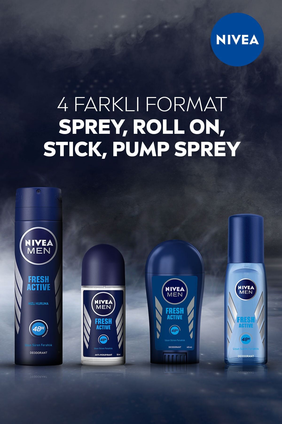 Men Erkek Pump Sprey Deodorant Fresh Active 48 Saat Deodorant Koruması 75ml_4
