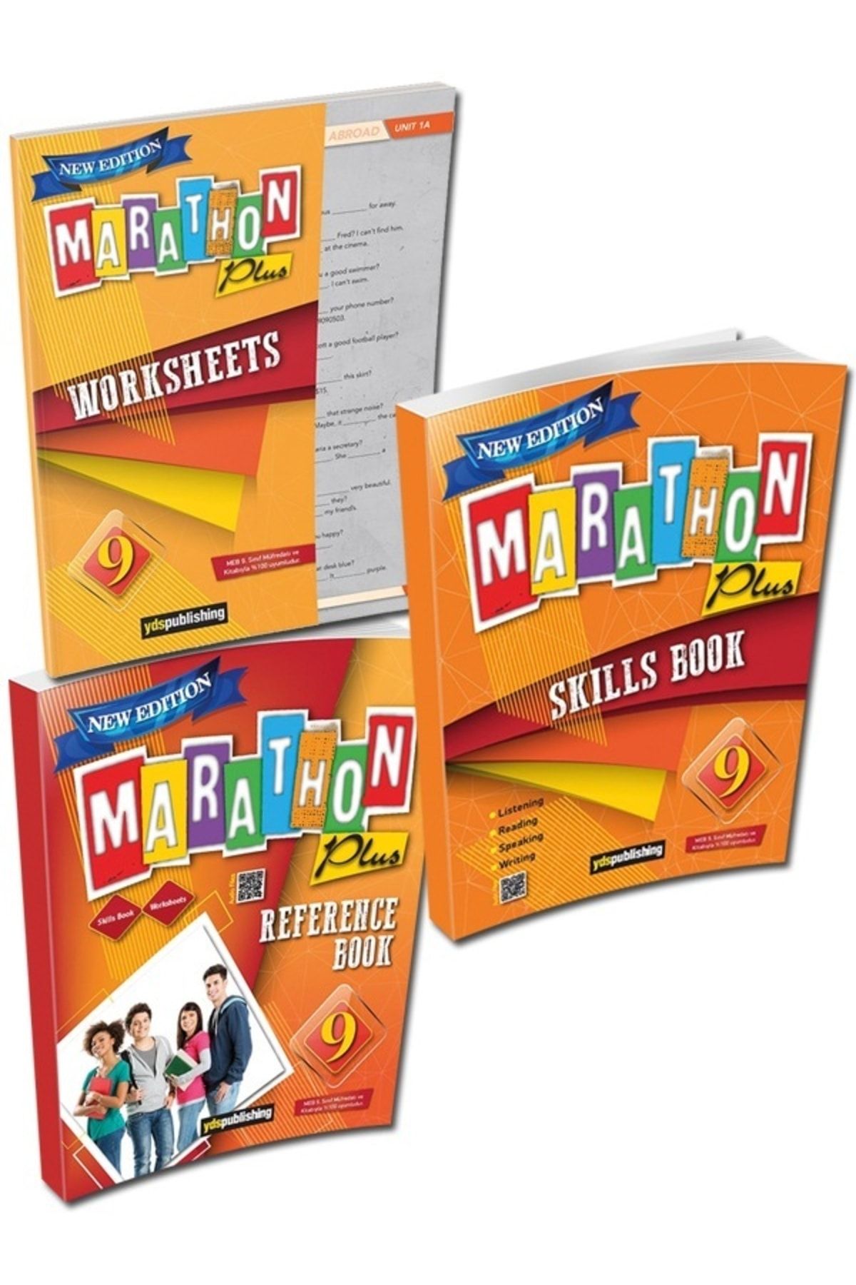 Ydspublishing Yayınları New Edition Marathon Plus Grade 9 Reference Book , Skılls Book , Worksheets ( 3 Kitap )