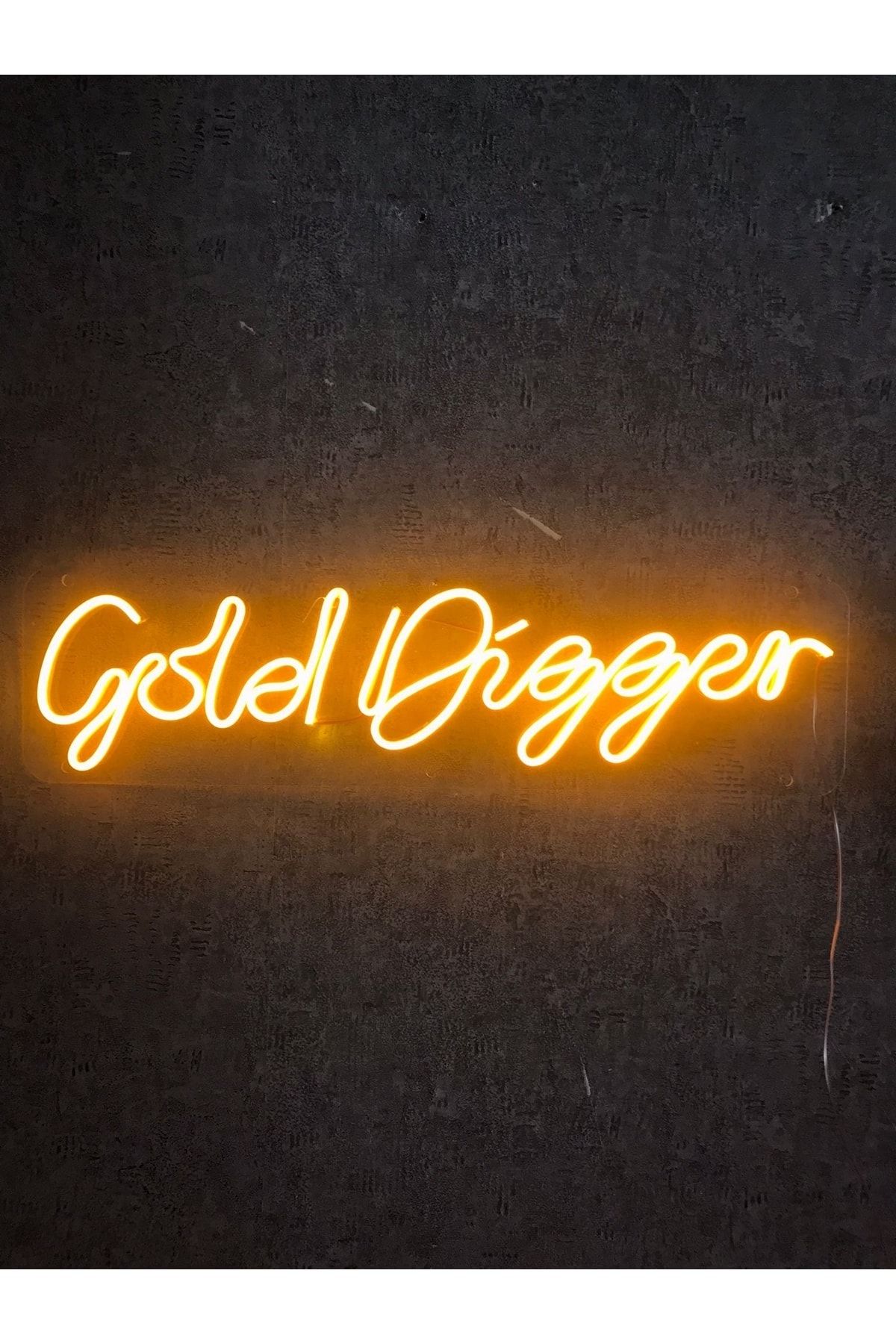 dekoraven Gold Digger Neon Led Tabela Dekoratif Aydınlatma