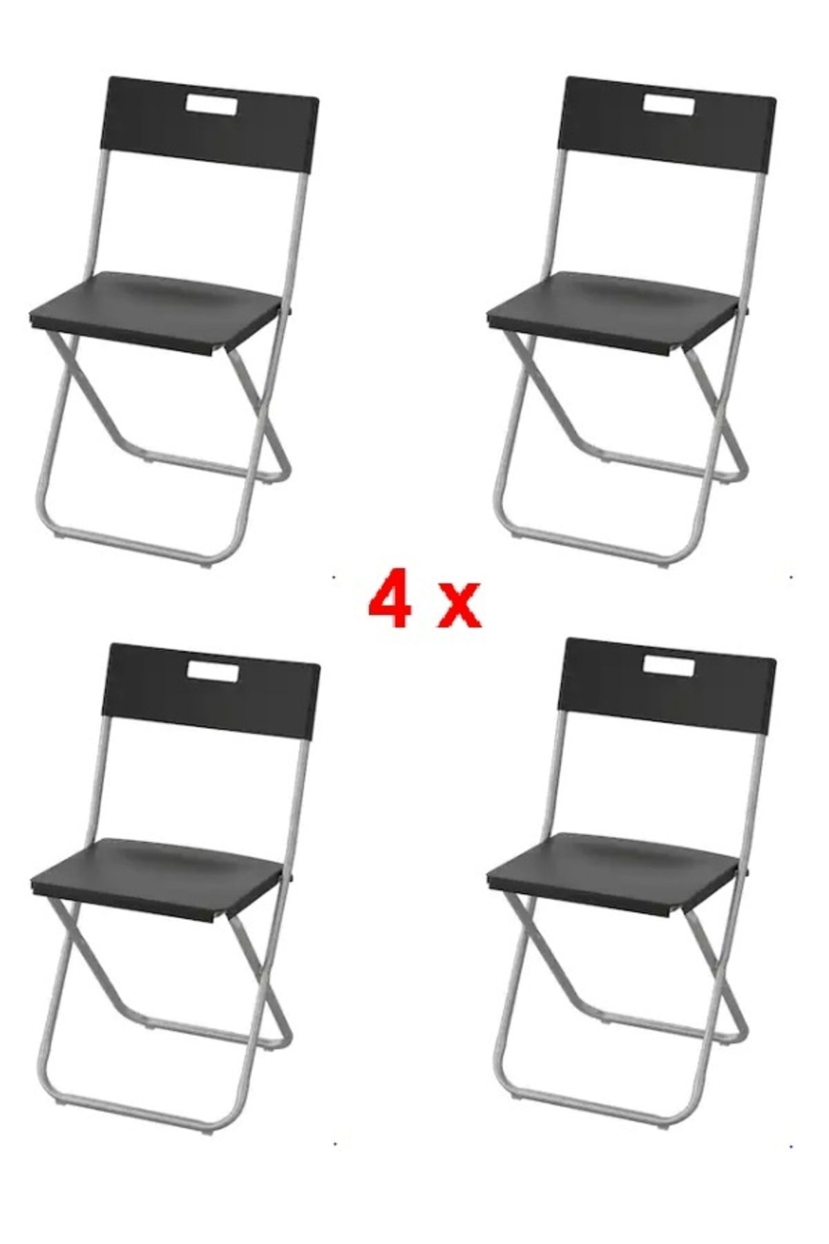 IKEA Gunde Katlanabilir Taşınır Sandalye Galvanizli 4 Adet