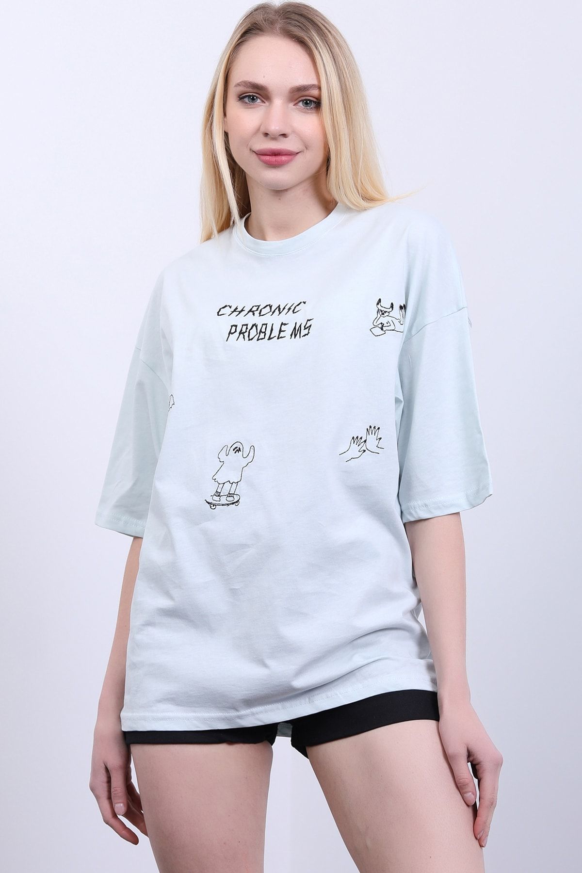 ma'sorte Chronic Problems Nakışlı T-shirt 100% Pamuk