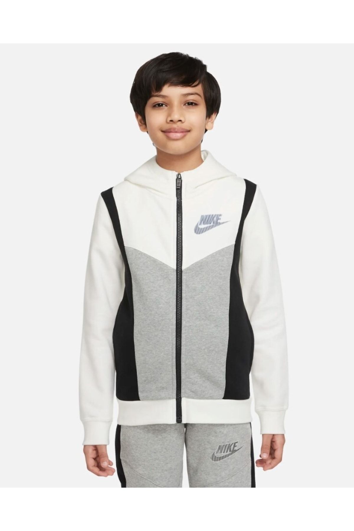 Nike Sportswear Fleece Tam Boy Fermuarlı Genç Çocuk (erkek) Kapüşonlu Üstü