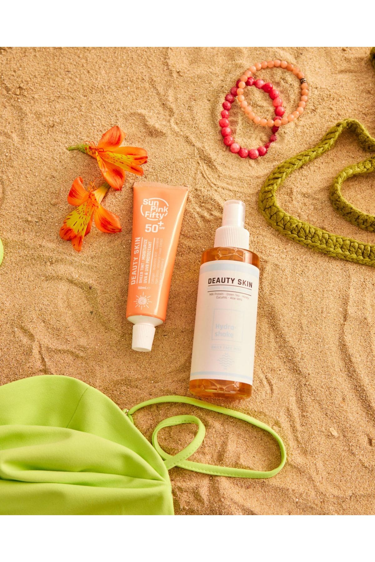 DEAUTY SKIN Summer Duo - Sunpinkfifty 50+ Spf & Hydrashake Face Mist