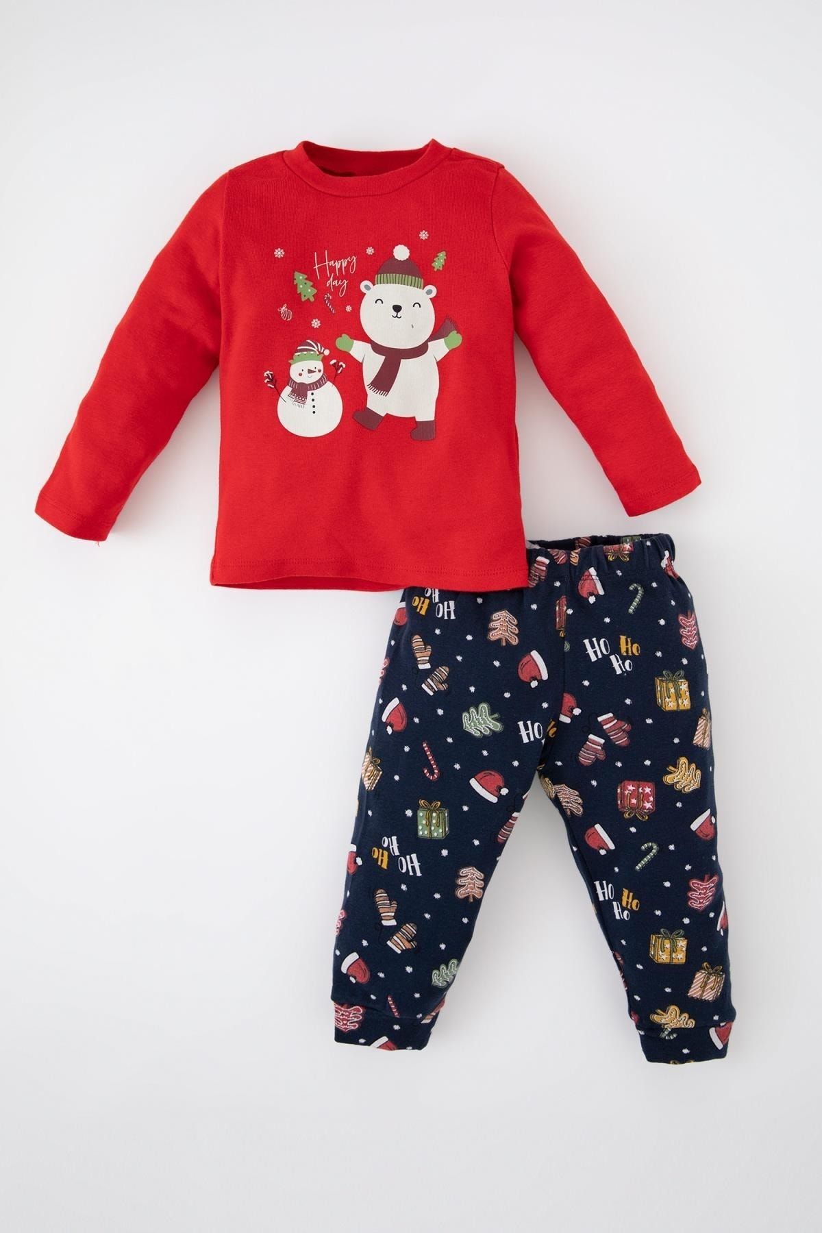 Defacto Erkek Bebek Baskılı Uzun Kollu Pijama Takım
