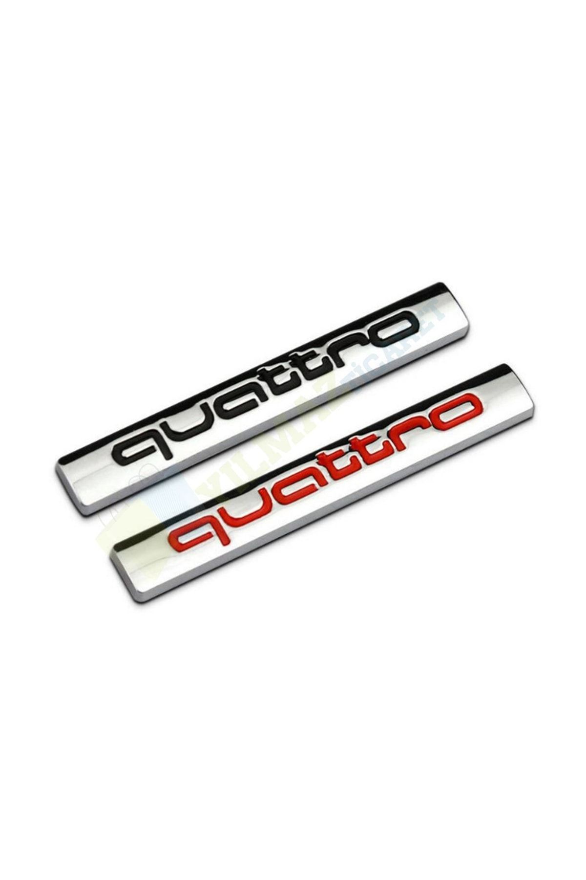 Ripido Audi Quattro Orijinal Quattro Logo Amblem Krom Üstü Kırmızı Renk