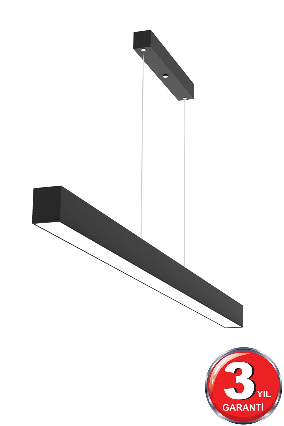 Hegza Lighting Lineer 120cm ( Siyah Kasa, Gün Işığı ) Ledli Sarkıt Modern Led Avize, Salon, Mutfak, Lineer Avize