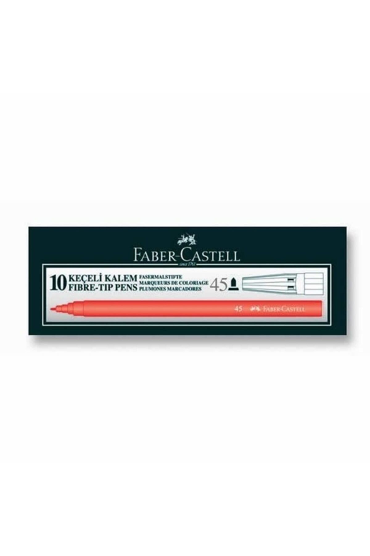 Faber Castell 45 Kırmızı Keçeli Kalem (10 Lu Kutu)