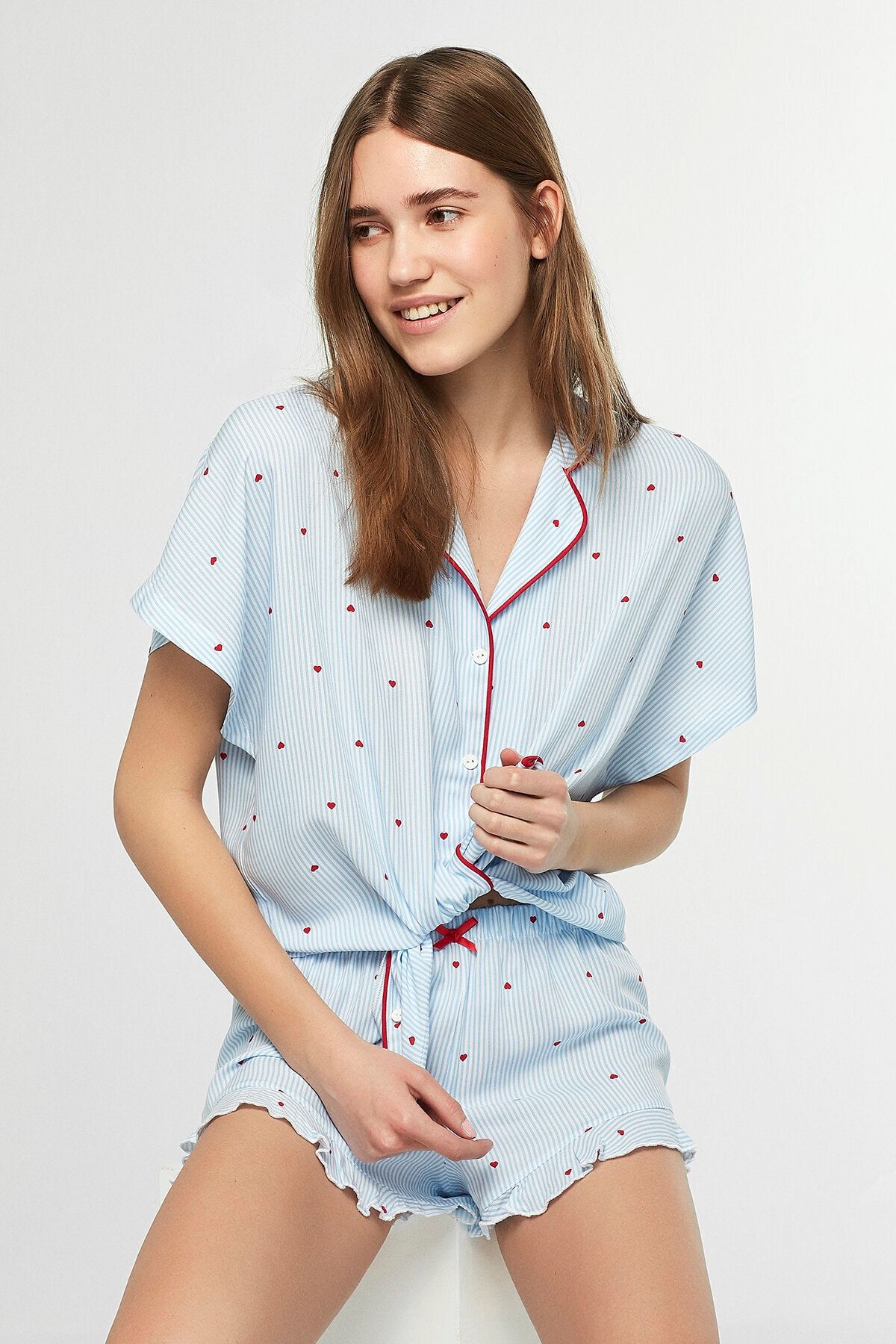 Penti Love Stripe Pijama Takımı