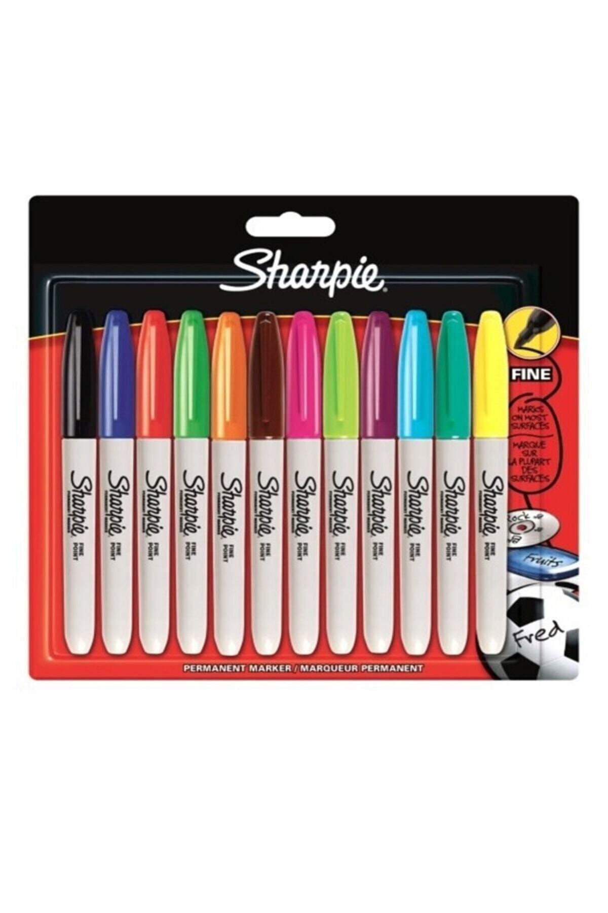 Sharpie Permanent Marker Kalem Ultra Fine Uç 12 Renk Set