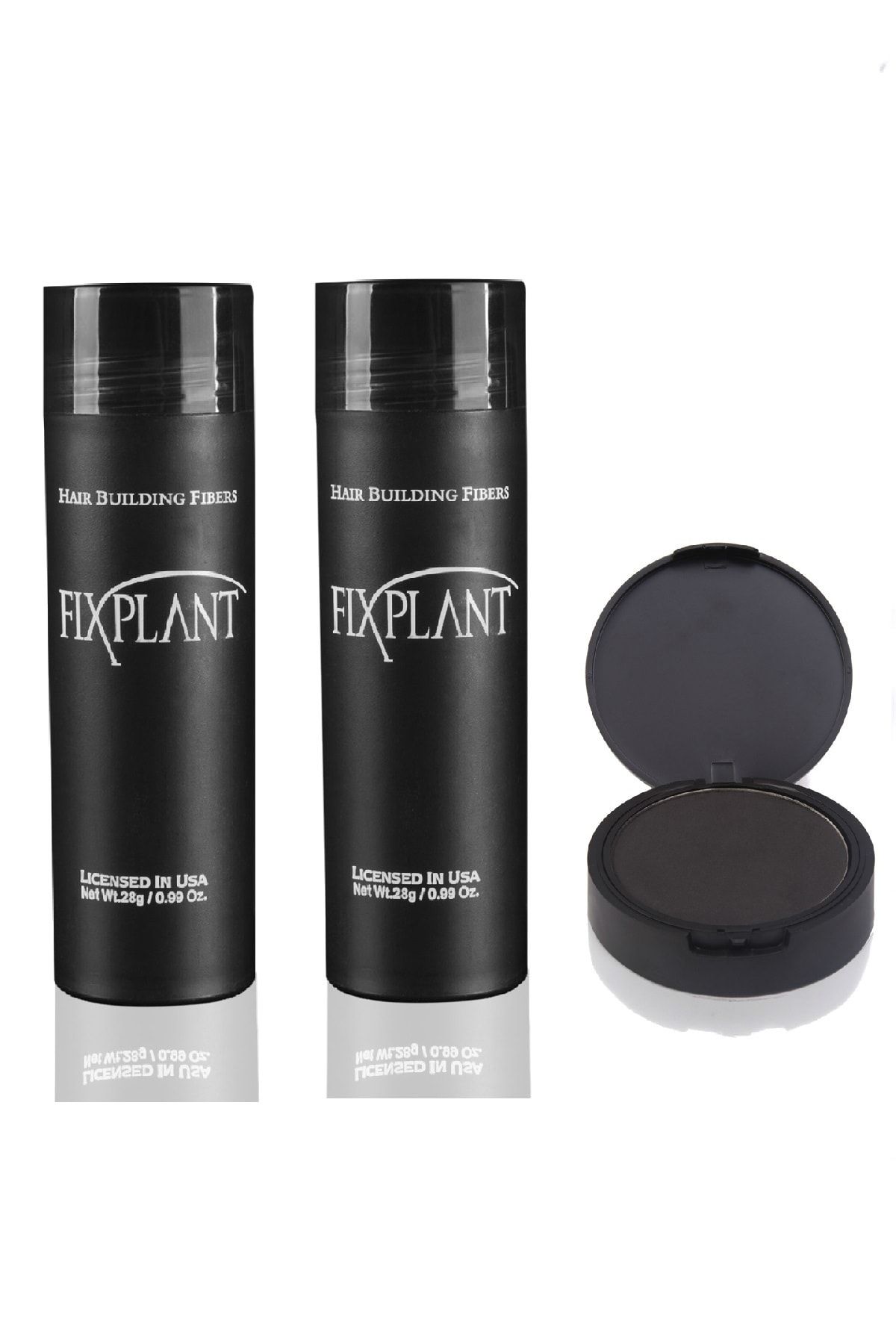 FIXPLANT 2 Ad. Saç Tozu + Fixdeep Suya Dayanıklı Saç Dolgunlaştırıcı Pudra - Siyah