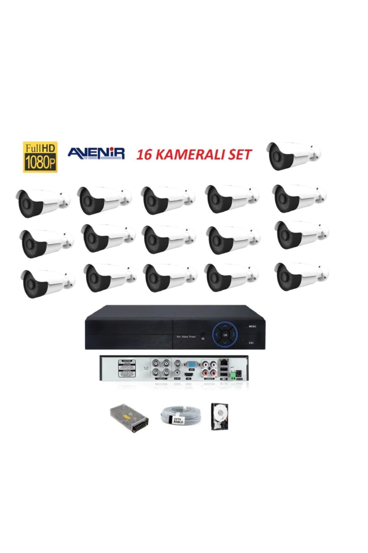 Avenir Admin-grup 16 Lı Fullhd Güvenlik Kamerası Set