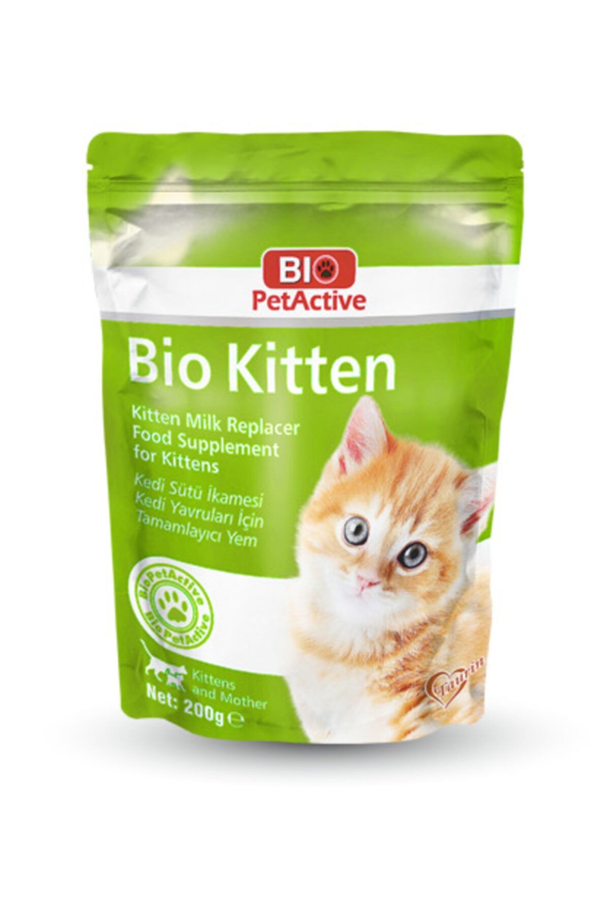 Bio PetActive Bio Kitten Milk Powder | Kedi Sütü Ikamesi Kedi Yavruları Için Tamamlayıcı Yem 200 G.