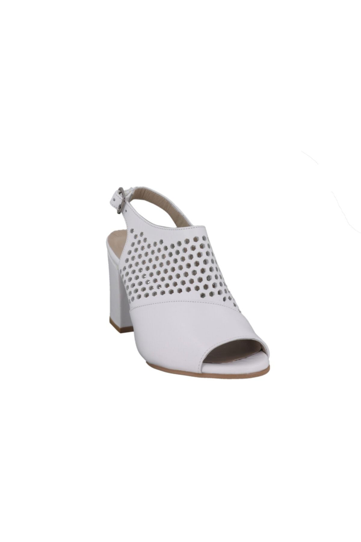 Hobby Beyaz Topuklu Kadın Ayakkabı Lp0228
