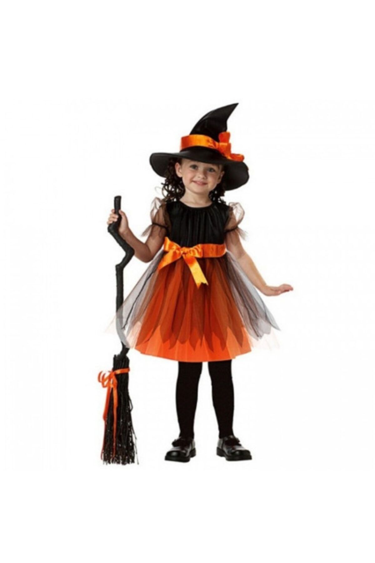 KOSTÜMCE Halloween Tatlı Cadı Kostümü Turuncu