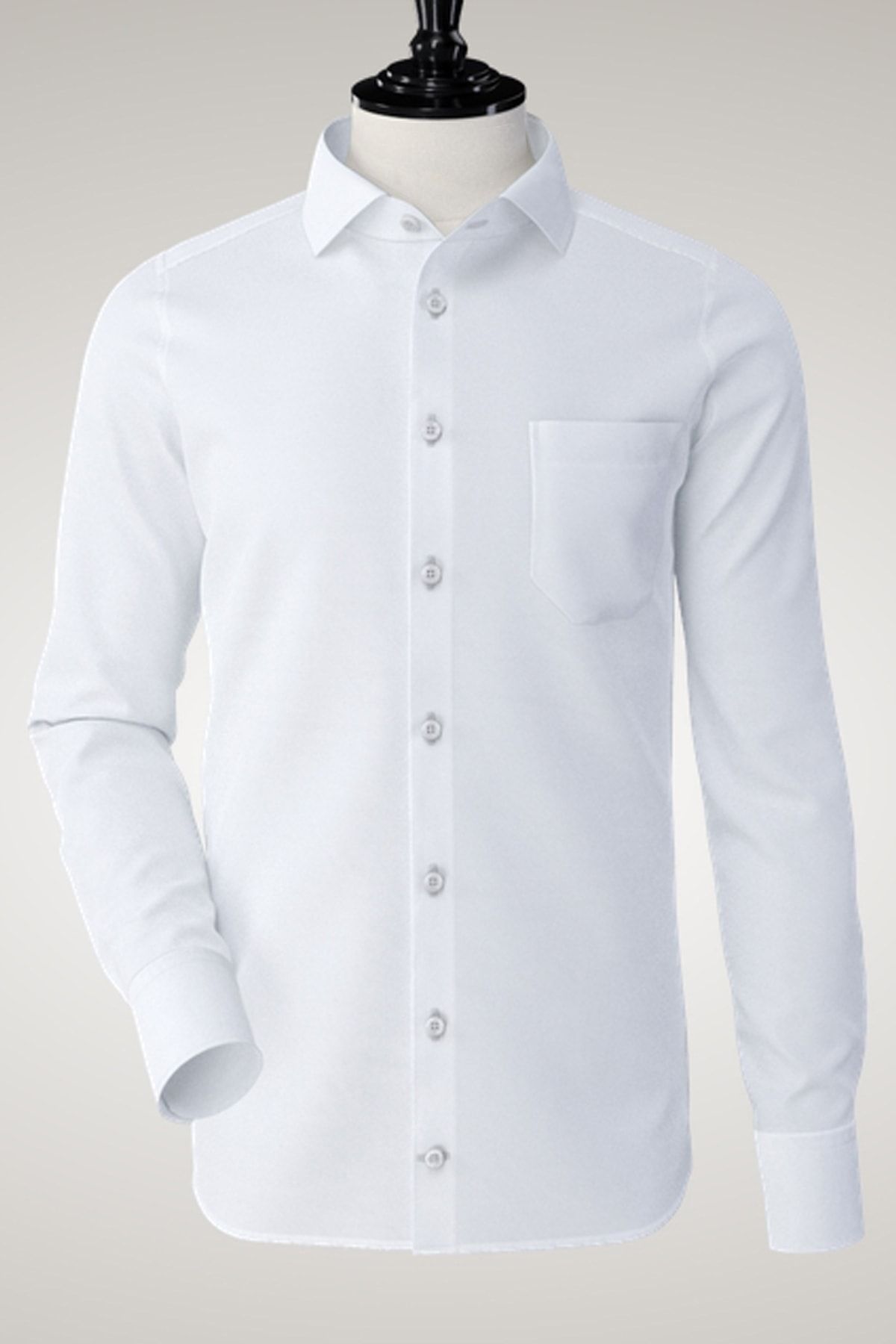 Gömlek Merkezi Beyaz Klasik Yaka Standart Fit Erkek Gömlek