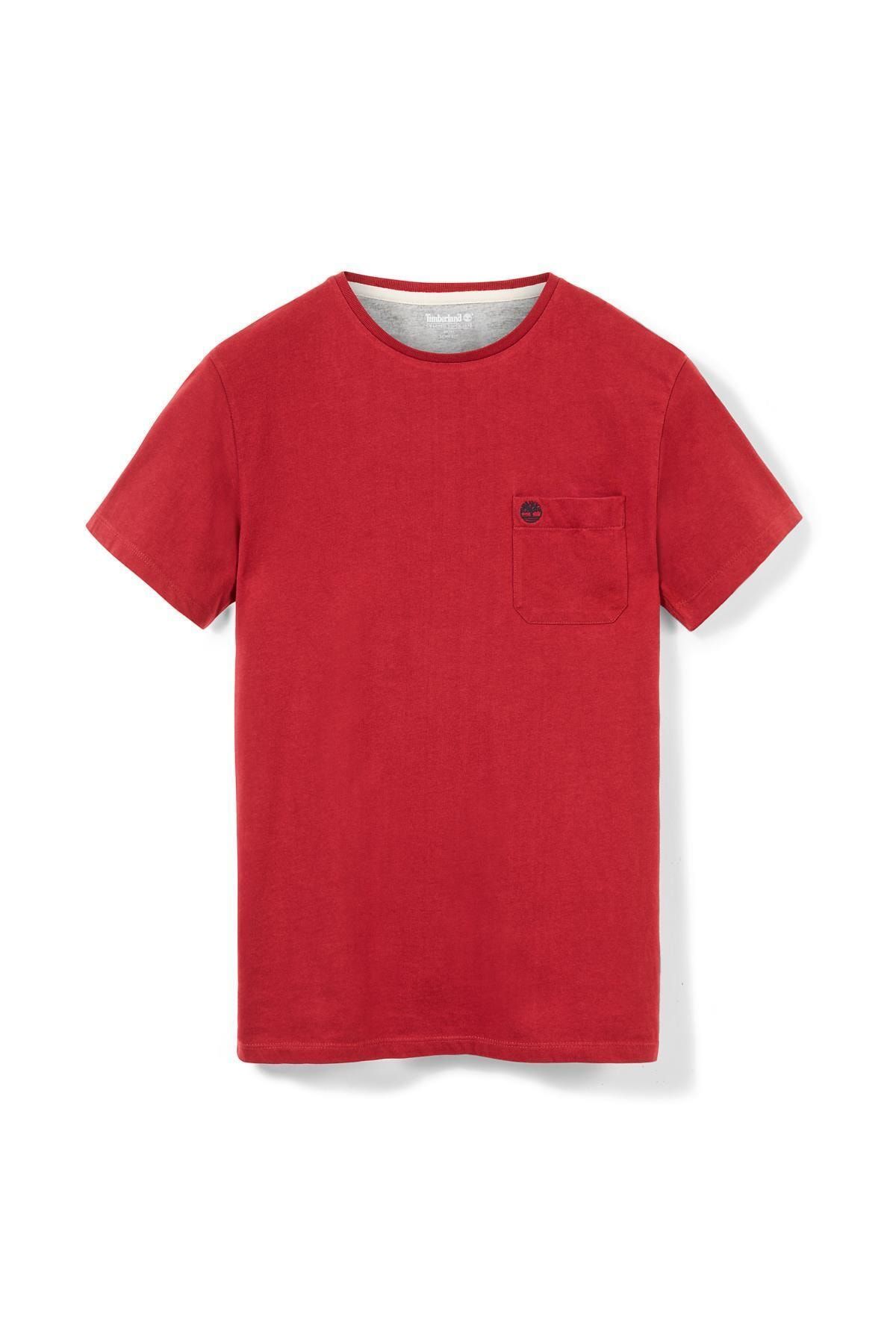 Timberland Dunstan River Pocket Slim Fit Erkek T-shirt Kırmızı