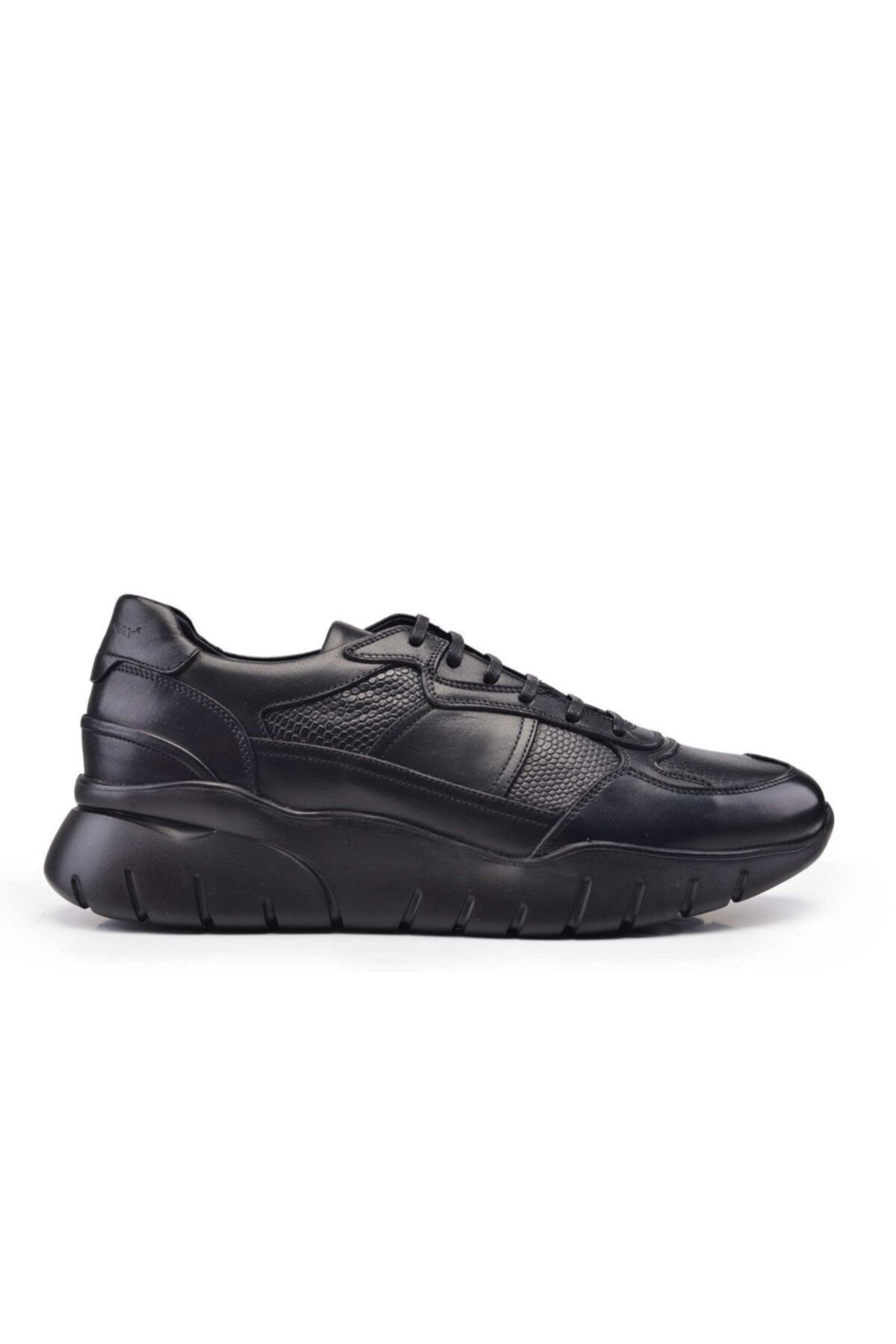 Nevzat Onay Hakiki Deri Siyah Sneaker Erkek Ayakkabı -11008-