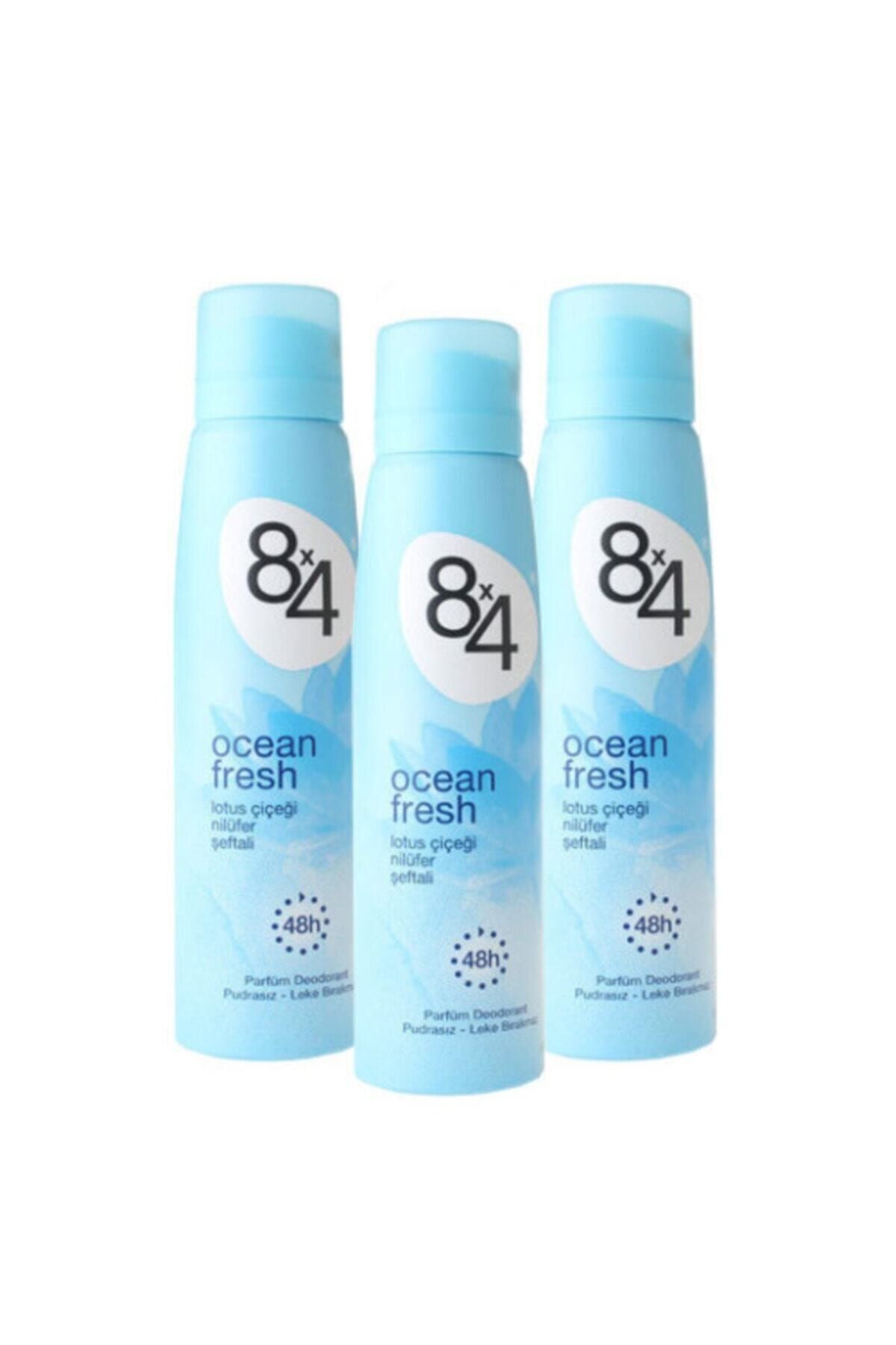 8x4 Ocean Fresh 150 ml Deodorant X 3