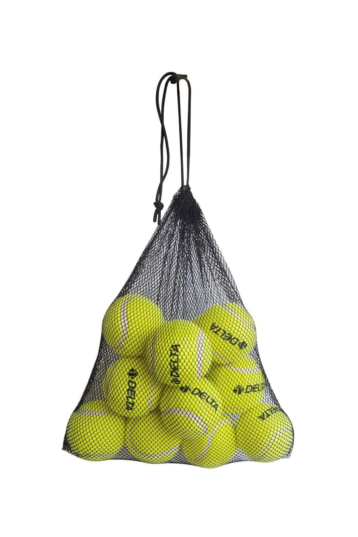 Delta Başlangıç Seviye Özel Filesi Sayesinde Pratik Taşınabilir 12 Adet Antrenman İçin Tenis Topu