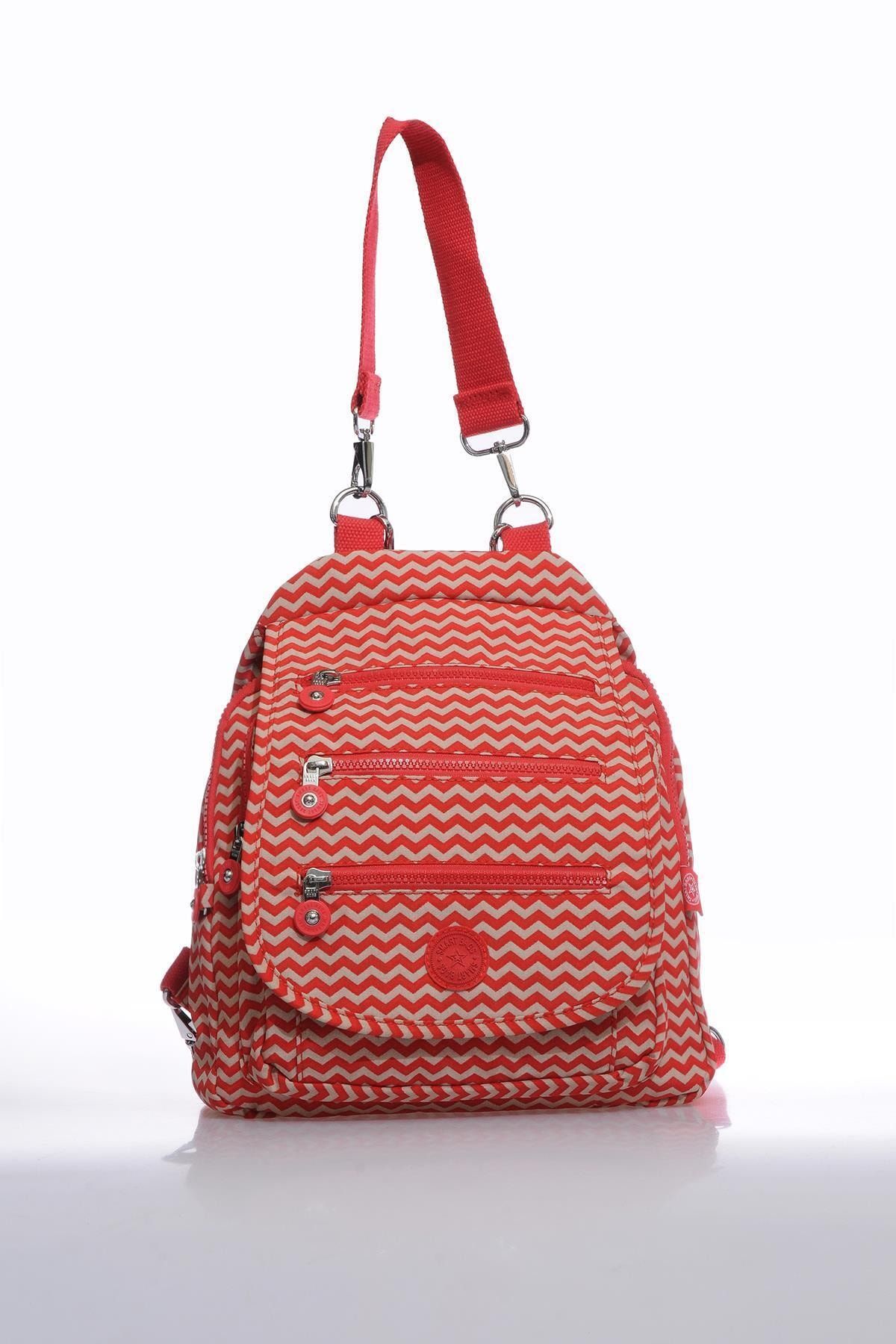 Smart Bags Smb1169-0134 Kırmızı/bej Kadın Sırt Ve Omuz Çantası