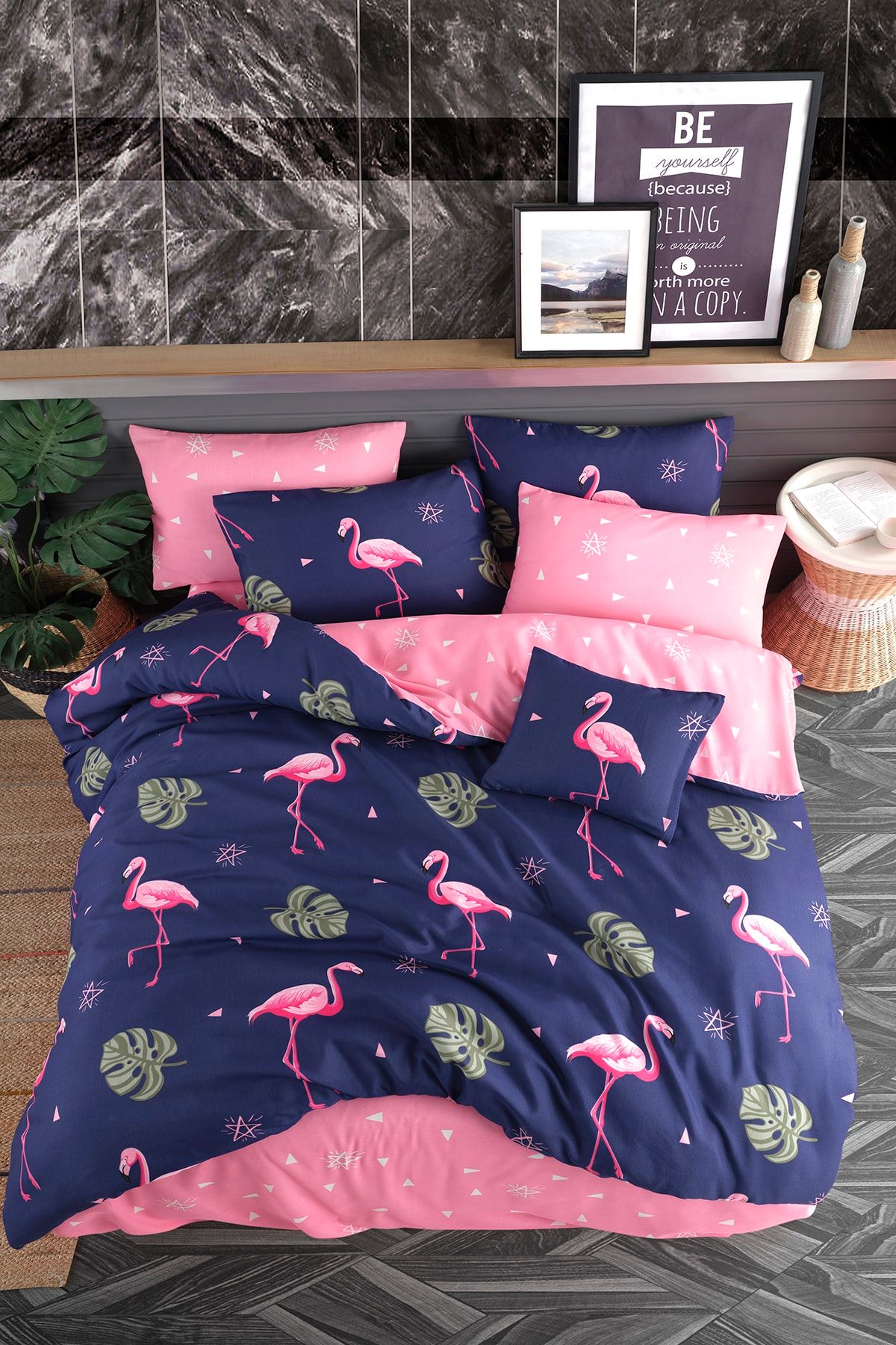 Pamuxu Home Çift Kişilik Nevresim Takımı Flamingo