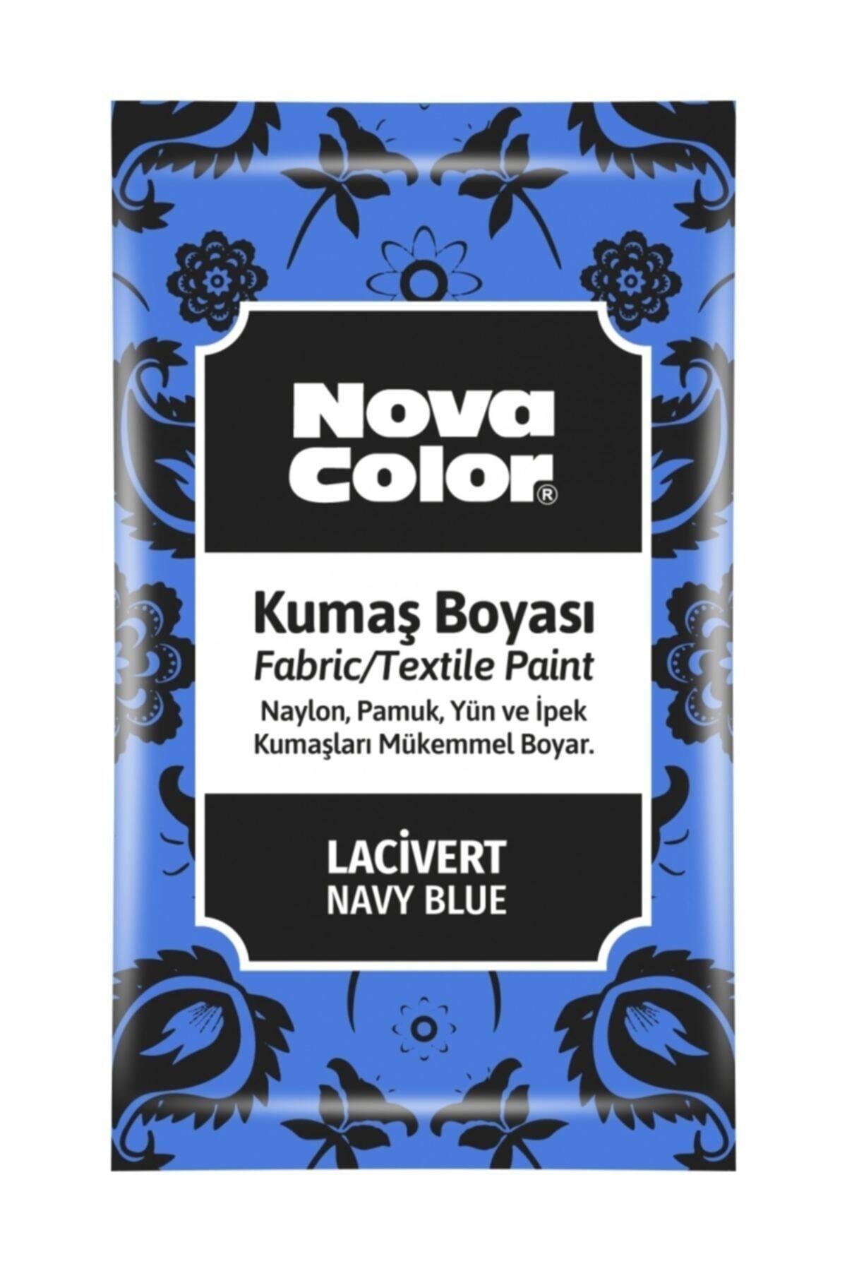 nova color Toz Kumaş Boyası (12 gr X 12 Adet) Lacivert Nc-909 (12 Li Paket)