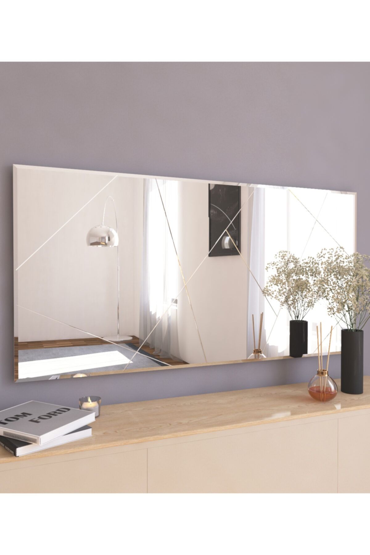 MONEayna Dekoratif Modern Desen Salon Dresuar Duvar Aynası M101a