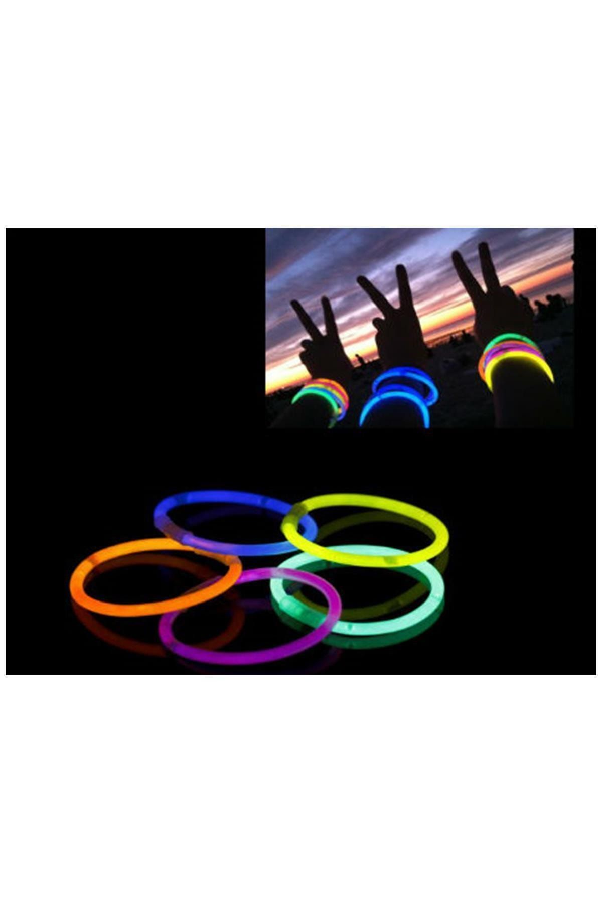 Genel Markalar 10 Adet Glow Stick Bracelet Fosforlu Kırılan Çubuk Bileklik
