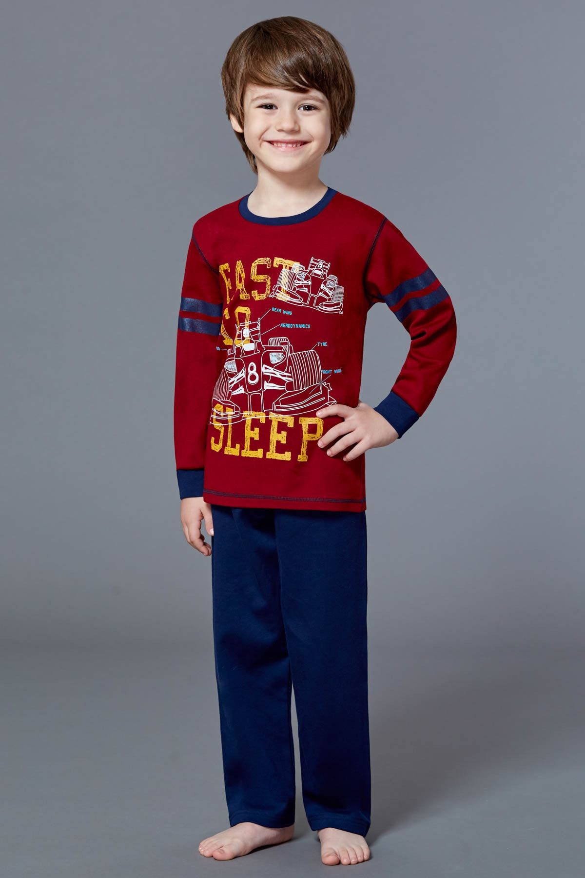 Rolypoly Erkek Çocuk Bordo Pijama Takımı R6KE01