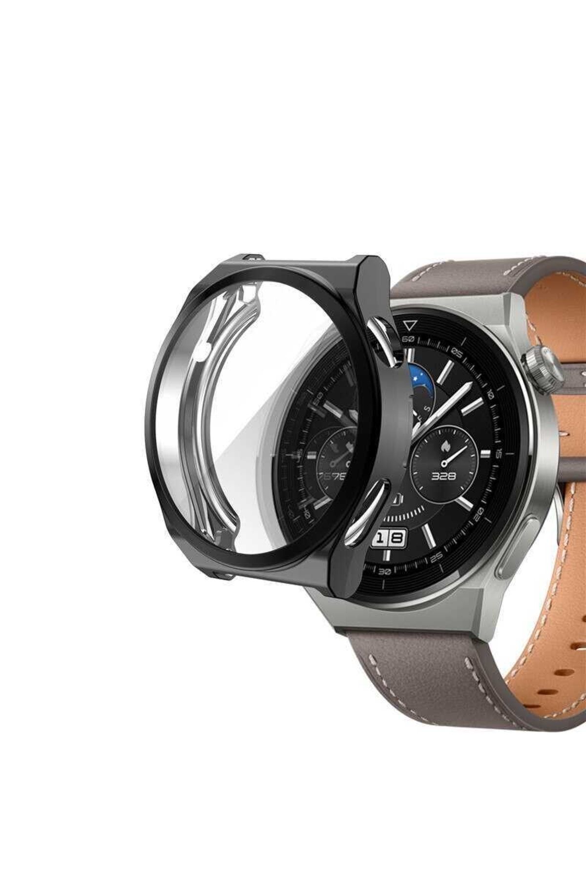 Nezih Case Huawei Watch Gt 3 Pro 46mm Uyumlu Silikon Kasa Ve Ekran Koruyucu 360 Tam Koruma