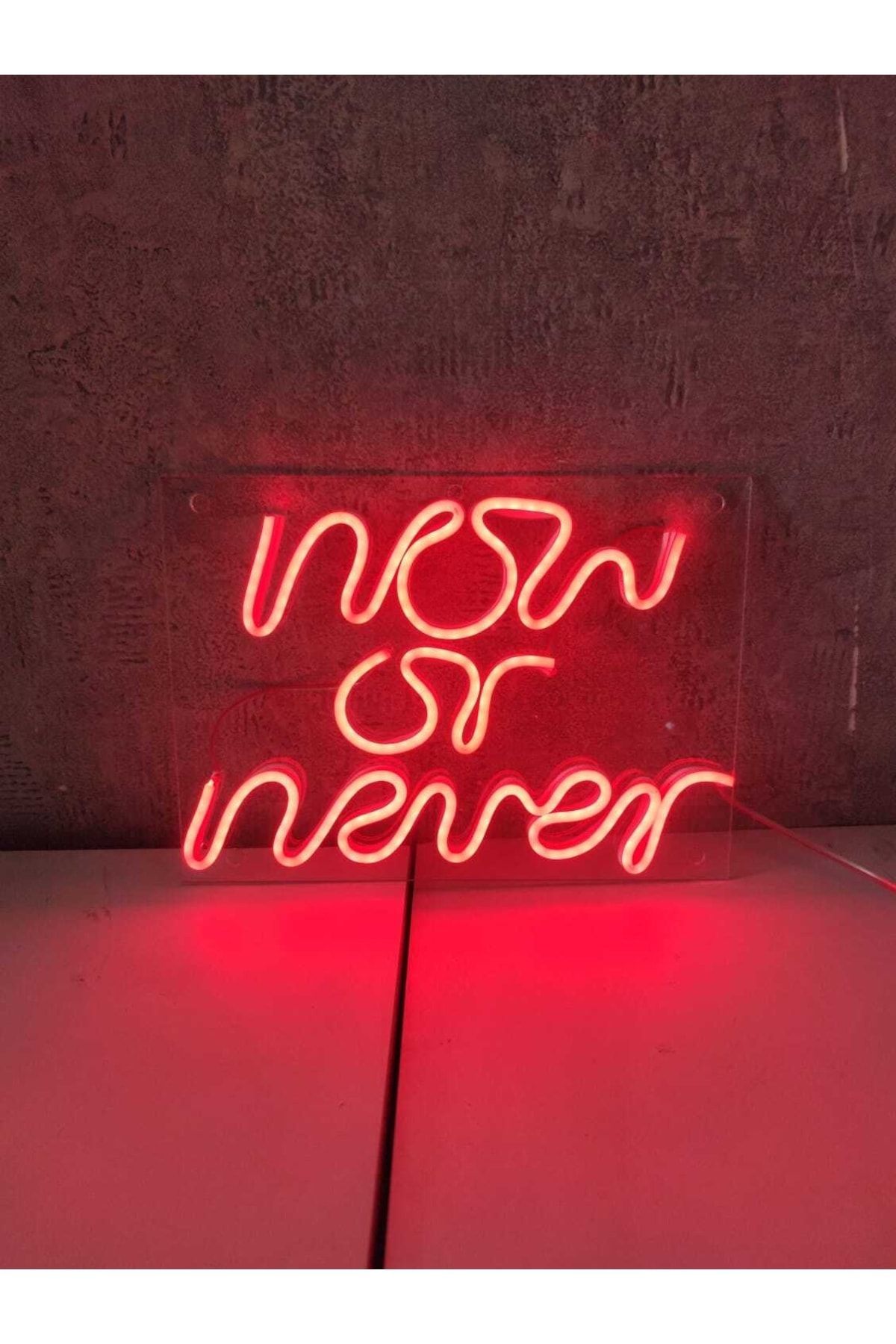 dekoraven Now Or Never Neon Yazı Tabela Dekoratif Işık Aydınlatma Neon