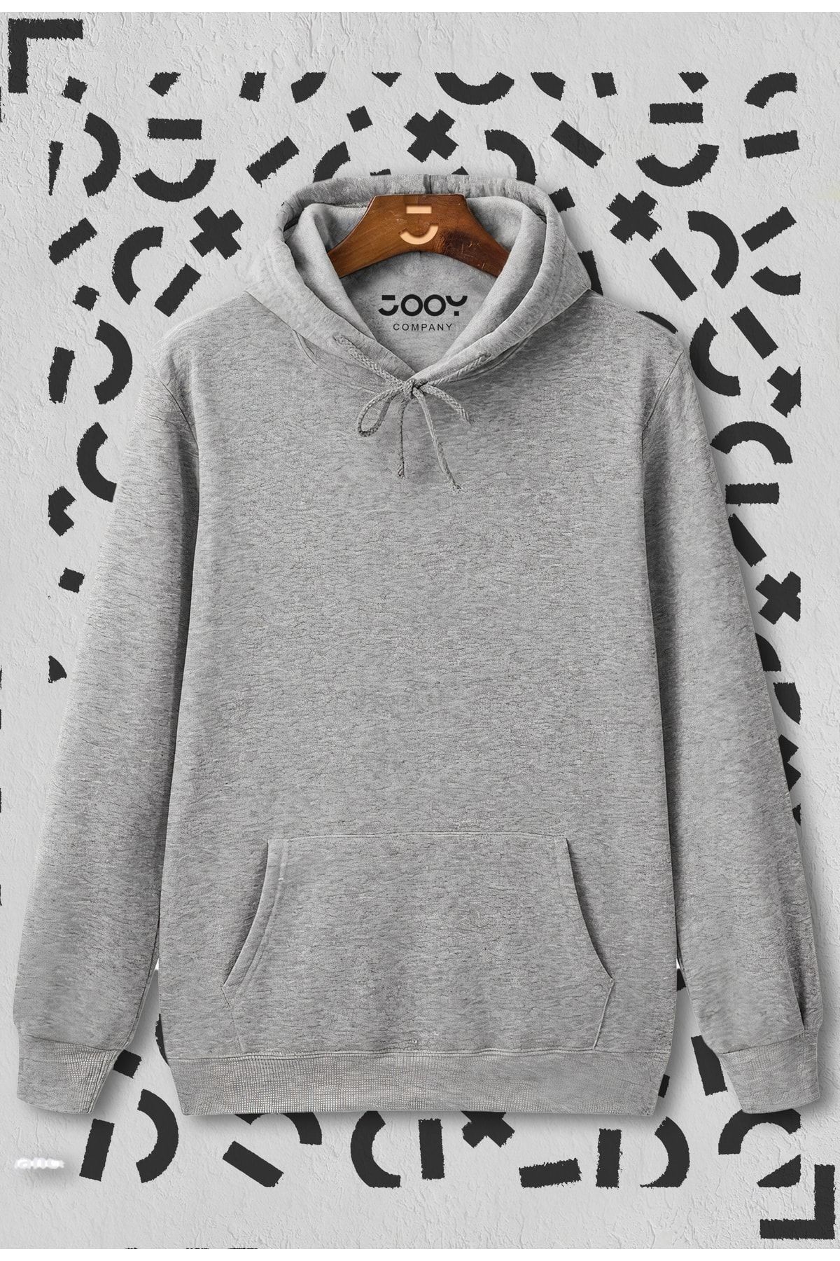 Jooy Company Unisex Düz Basic Kapüşonlu Sweatshirt Hoodie