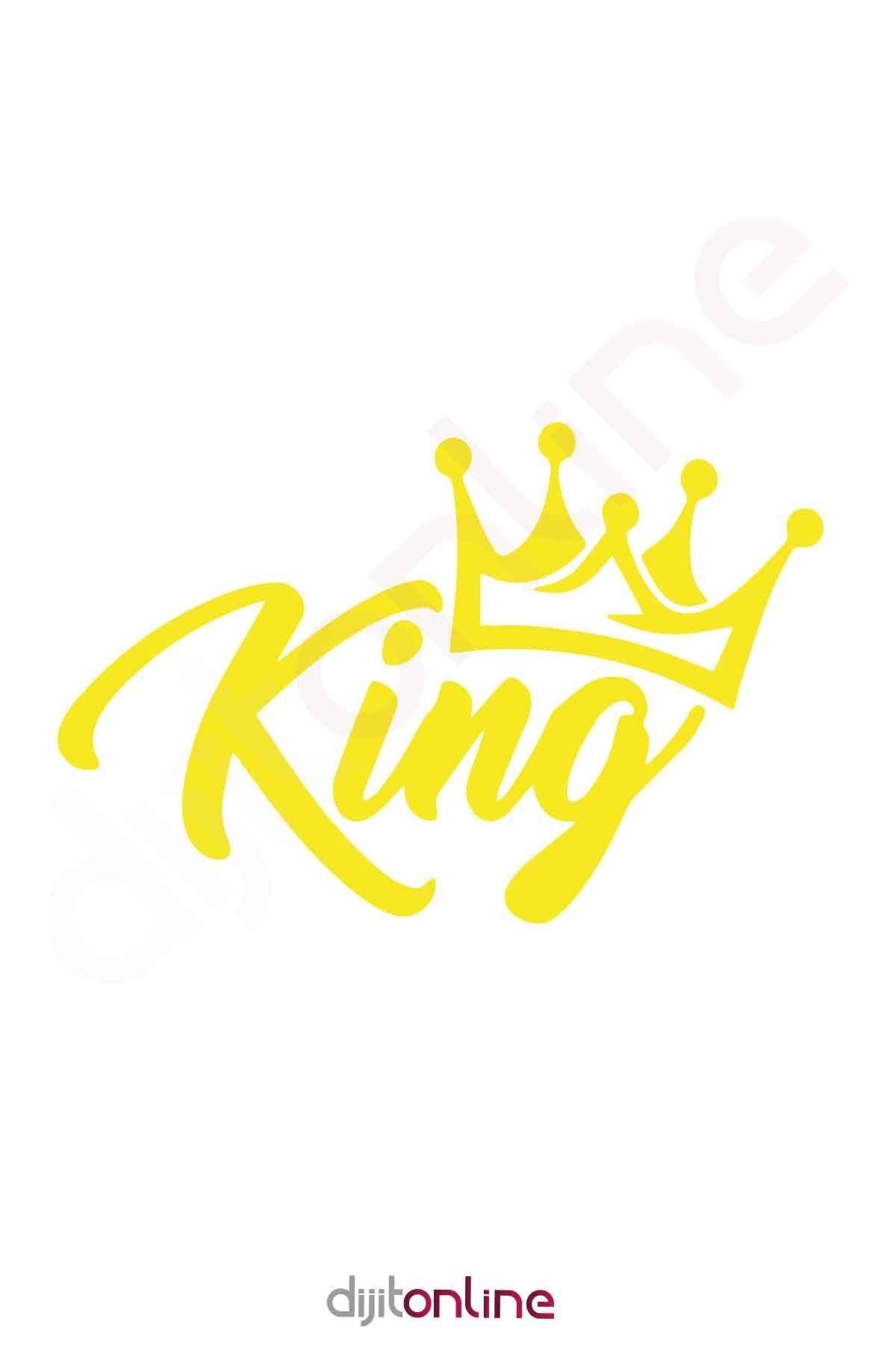 Dijitonline Kral Tacı King Oto Sticker Araba Cam Sticker 25x15cm