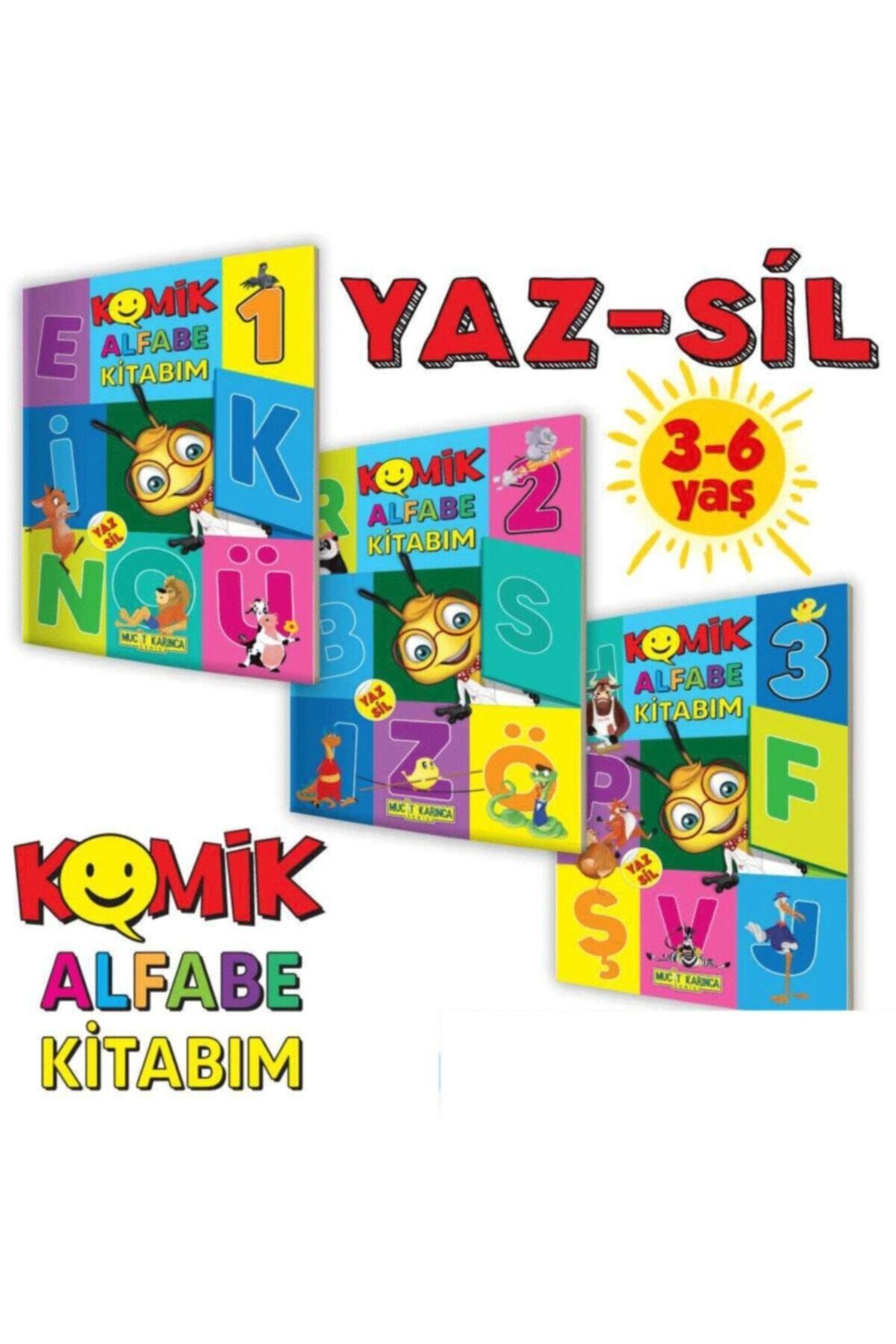 Yükselen Zeka Yayınları 3-6 Yaş Yaz-sil Komik Alfabe Kitabım (Sesli Kitaplar) - Etkinlik Seti