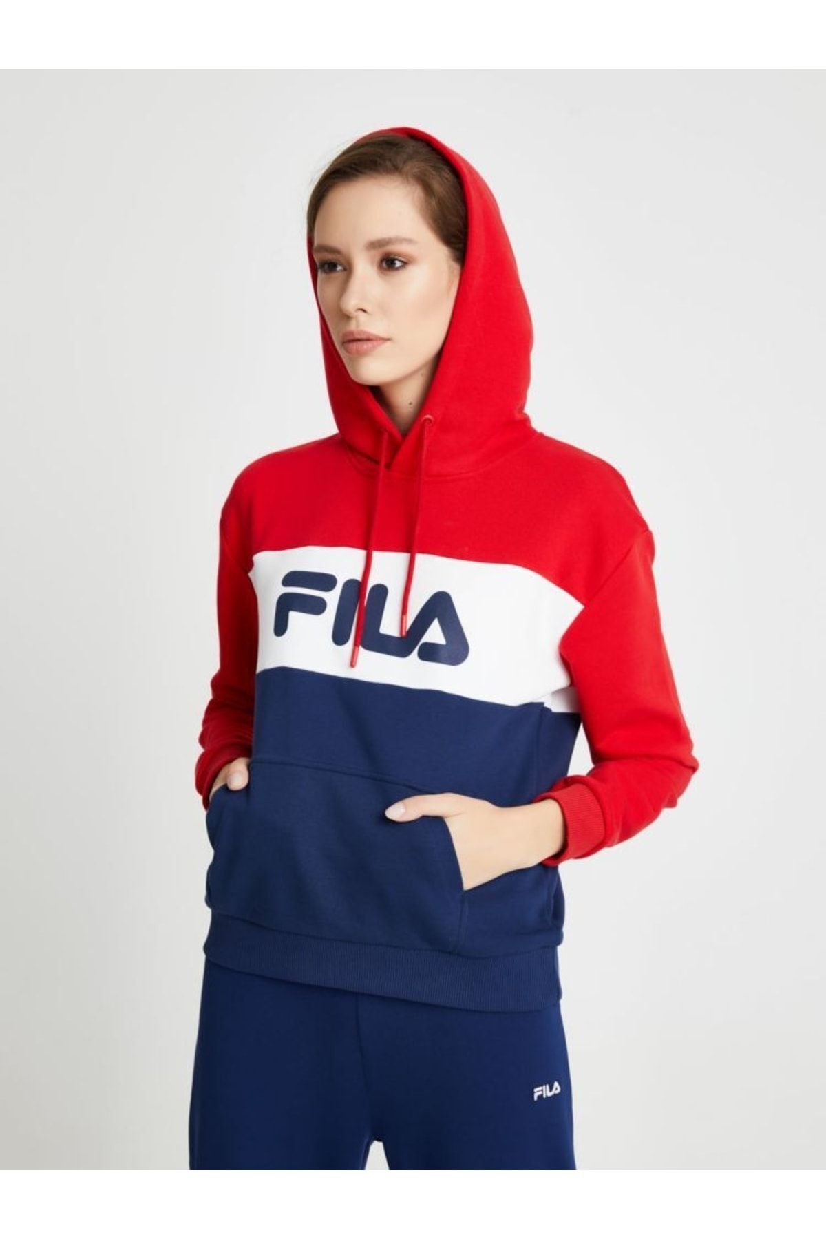 Fila red white blue hoodie deals