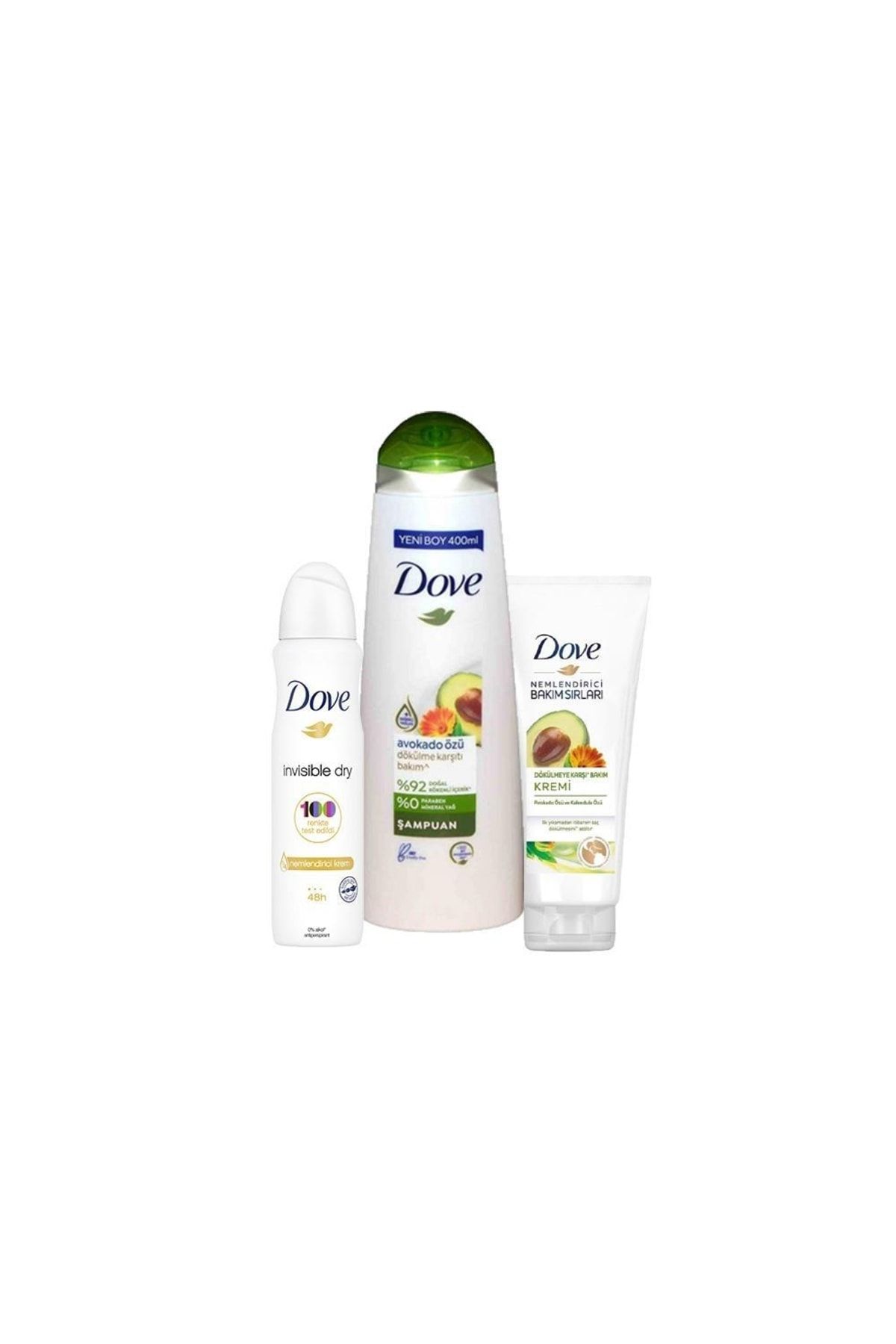 Dove Avokado Özlü Şampuan, Saç Kremi Ve Invisible Dry Sprey Deodorant