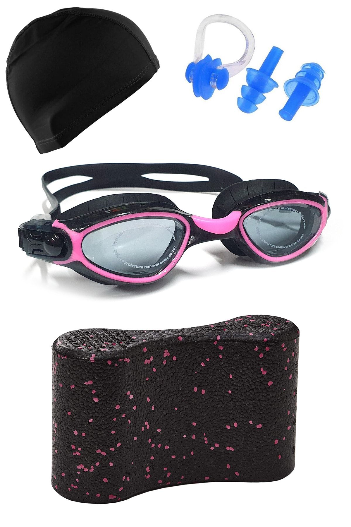 Tosima Pro Yüzücü Seti Yüzücü Gözlüğü Ve Likra Bone Kulak Tıkacı Burun Klipsi Ve Pull Buoy Havuz Seti